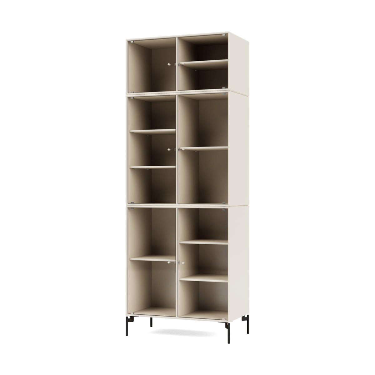 Montana Ripple IV display cabinet 69.6x187.2x38 cm Oat-legs black
