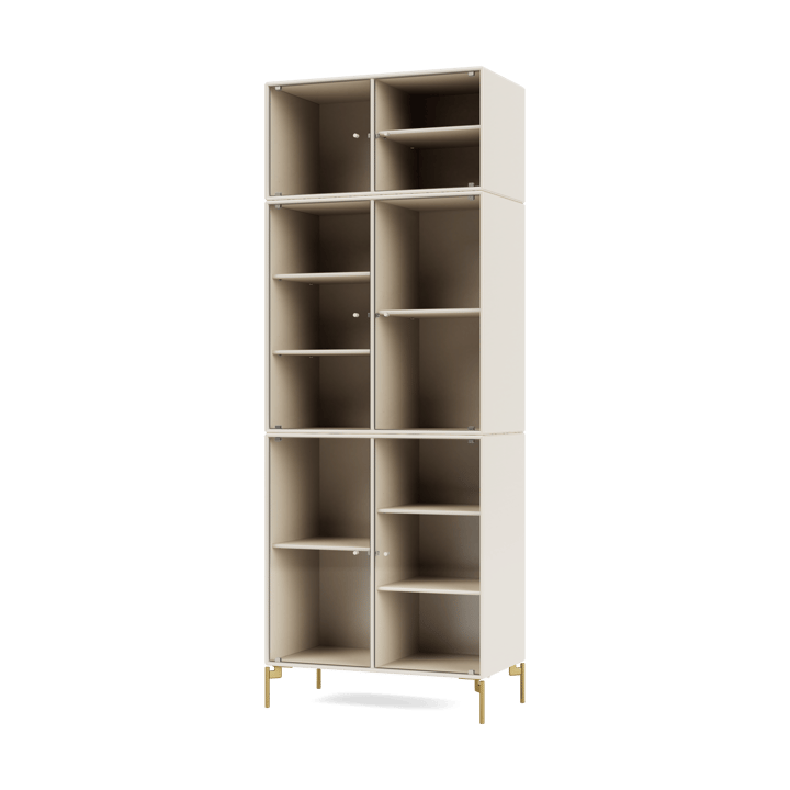 Ripple IV display cabinet 69.6x187.2x38 cm - Oat-legs brass - Montana