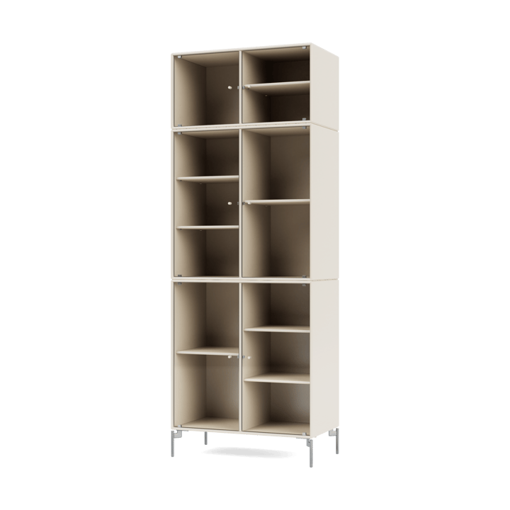 Ripple IV display cabinet 69.6x187.2x38 cm - Oat-legs chrome - Montana