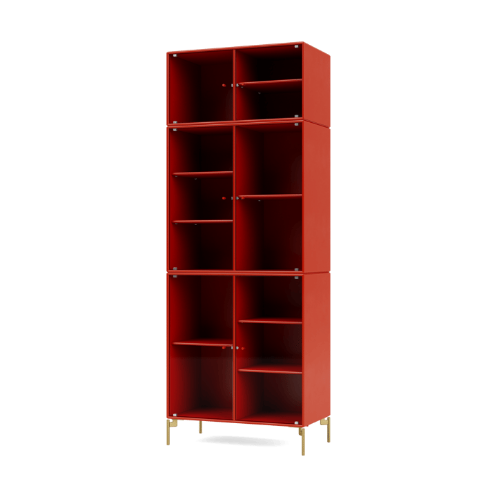 Ripple IV display cabinet 69.6x187.2x38 cm - Rosehip-legs brass - Montana