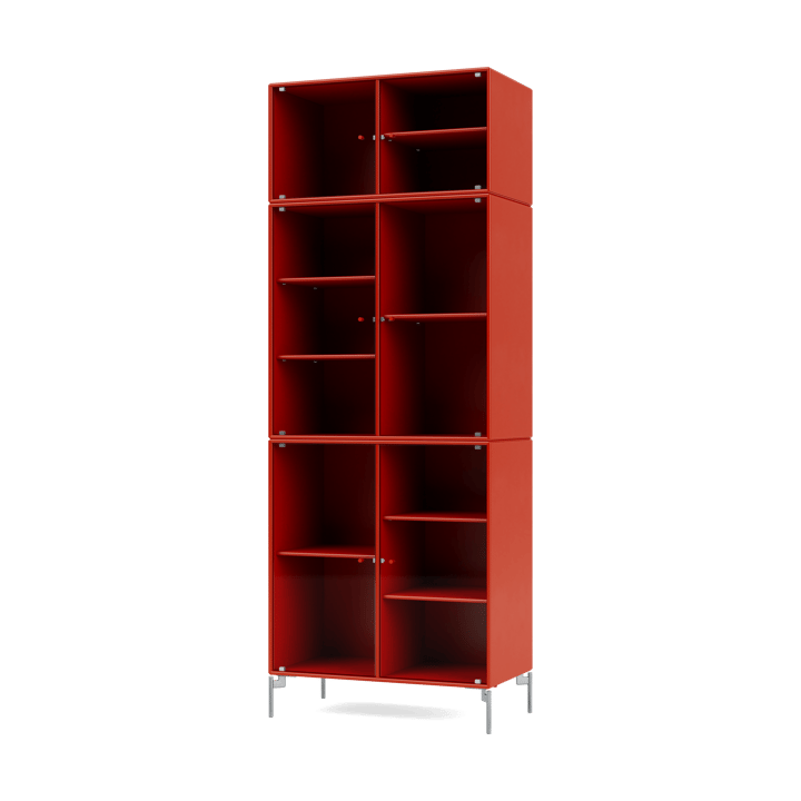 Ripple IV display cabinet 69.6x187.2x38 cm - Rosehip-legs chrome - Montana