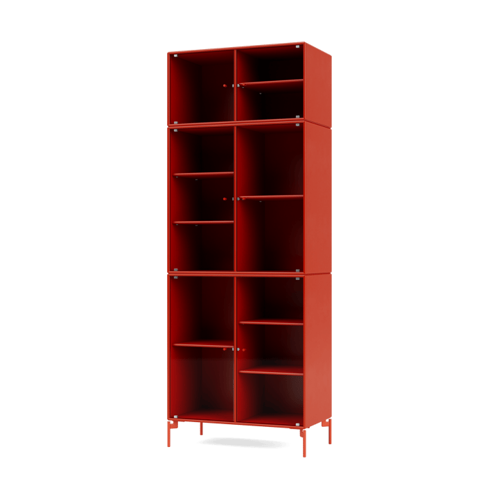 Ripple IV display cabinet 69.6x187.2x38 cm - Rosehip-legs rosehip - Montana