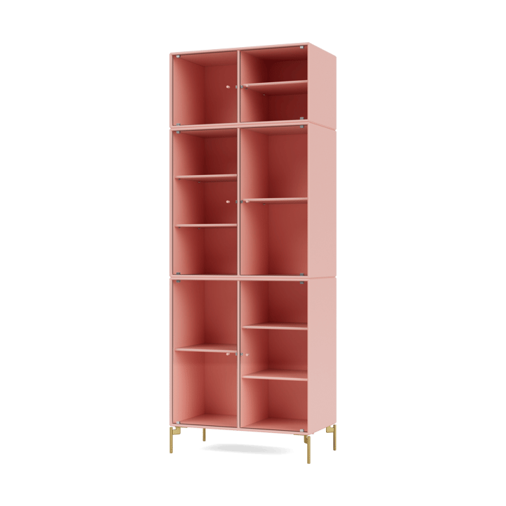 Ripple IV display cabinet 69.6x187.2x38 cm - Ruby-legs brass - Montana
