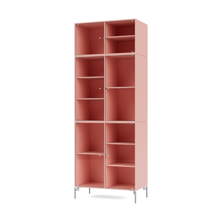 Ripple IV display cabinet 69.6x187.2x38 cm - Ruby-legs chrome - Montana