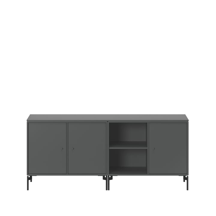 Save side table - Anthracite 04, black lacquered leg - Montana