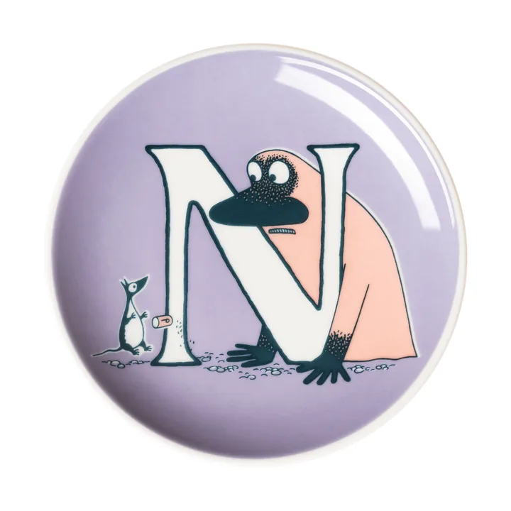 ABC Moomin mini plate - N, 10.5 cm - Moomin Arabia