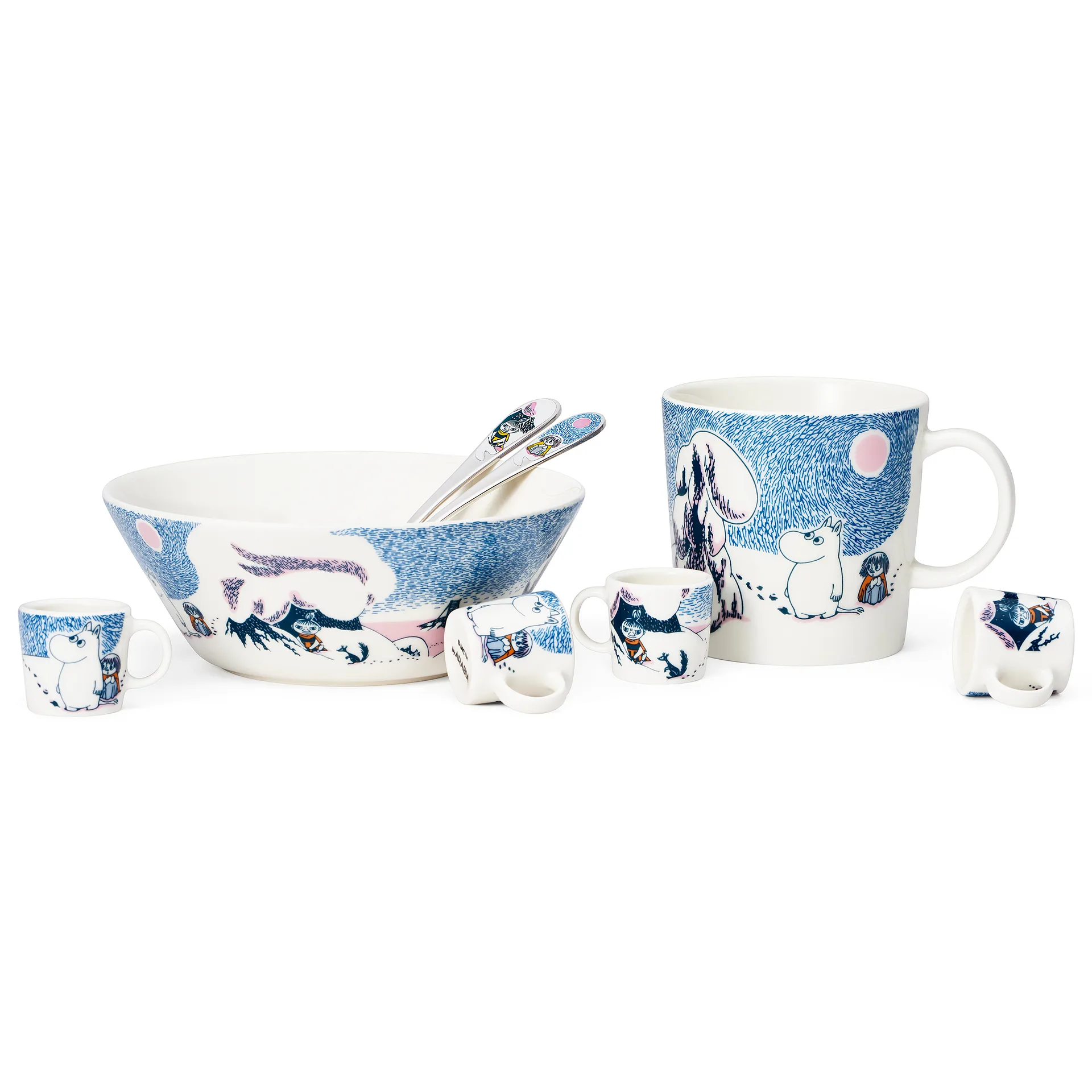 Crown snow-load Moomin mug 2019, Blue Moomin Arabia