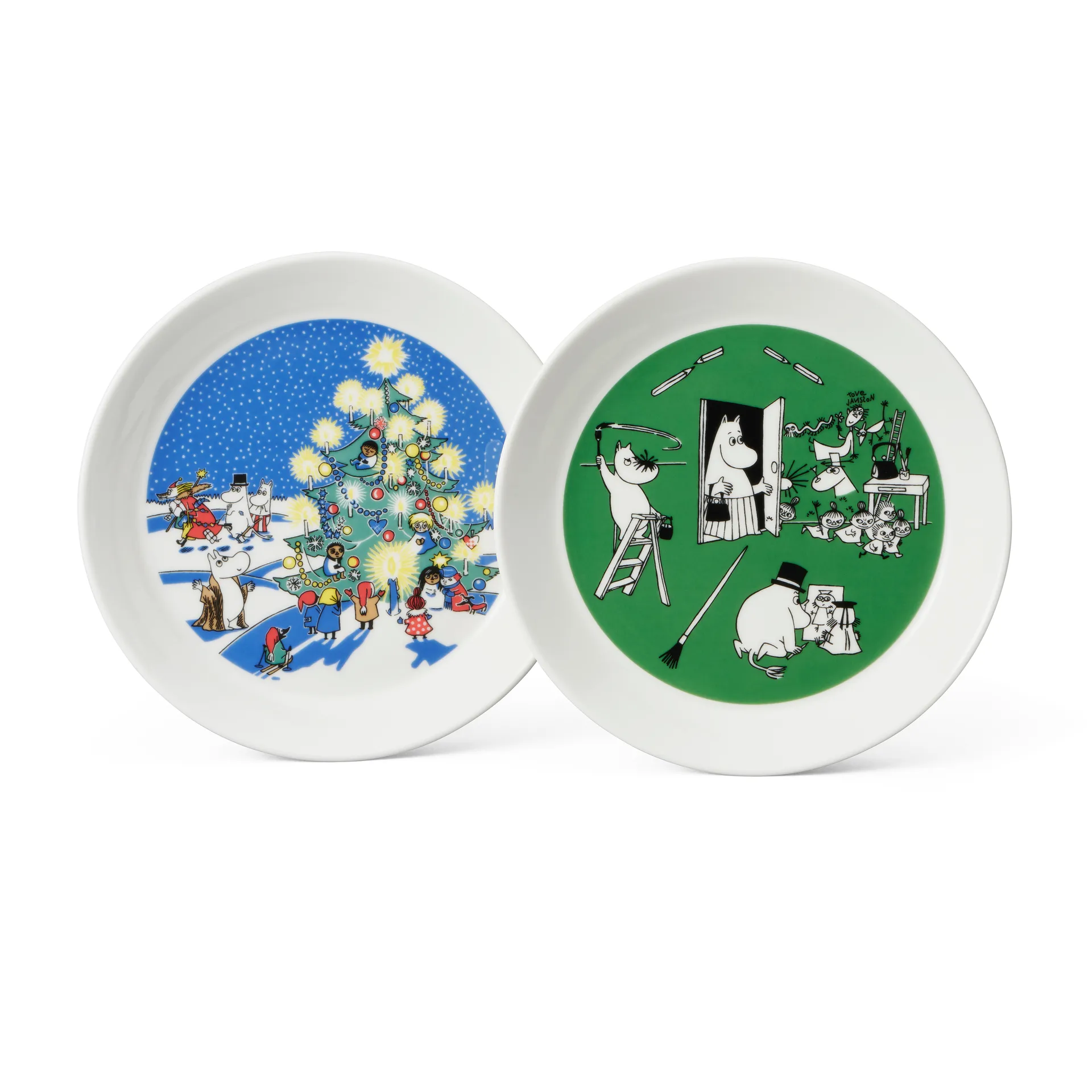 Drawing & Christmas Moomin plate 2 pieces, Ø19 cm arabia moomin,moomin arabia