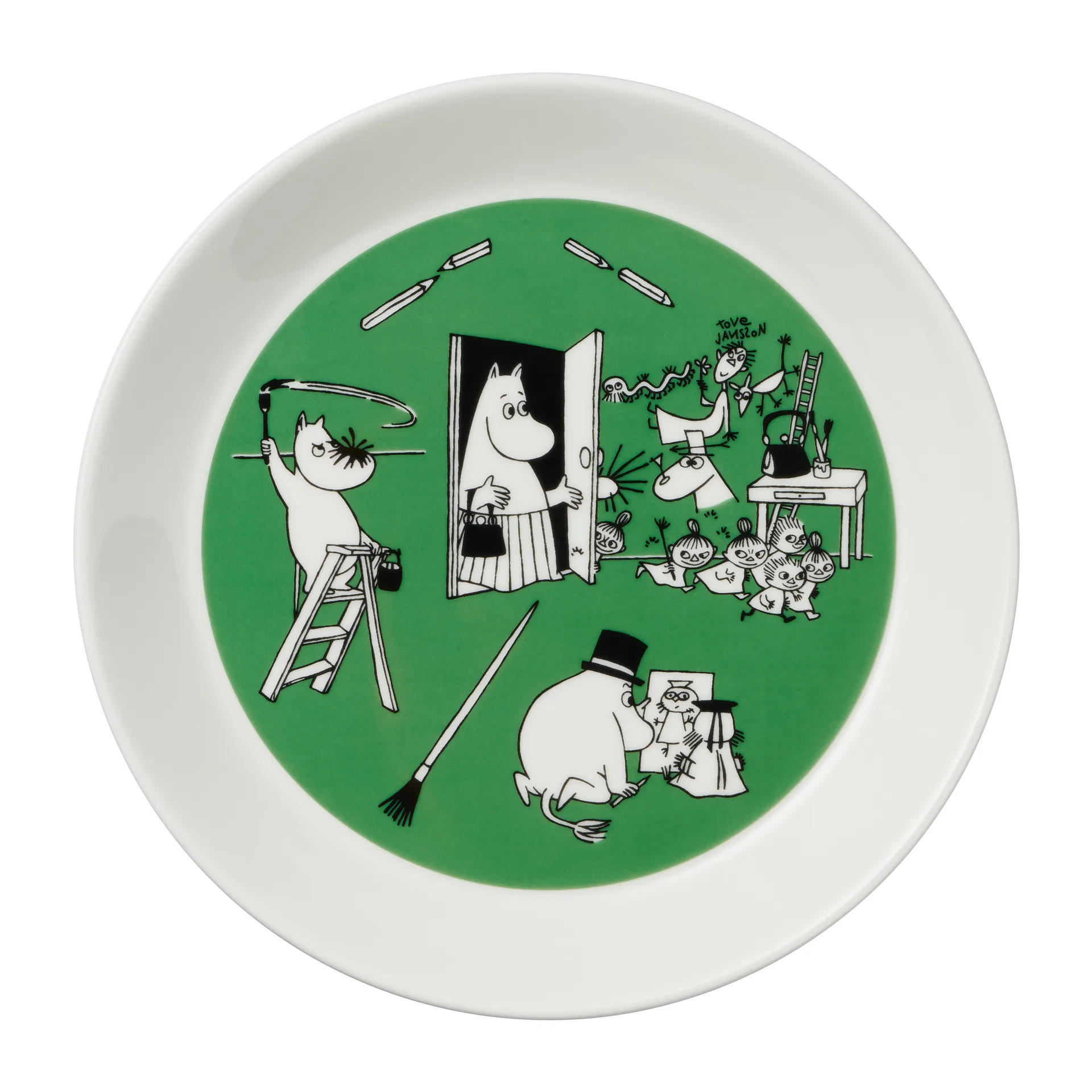 Drawing & Christmas Moomin plate 2 pieces, Ø19 cm arabia moomin,moomin arabia