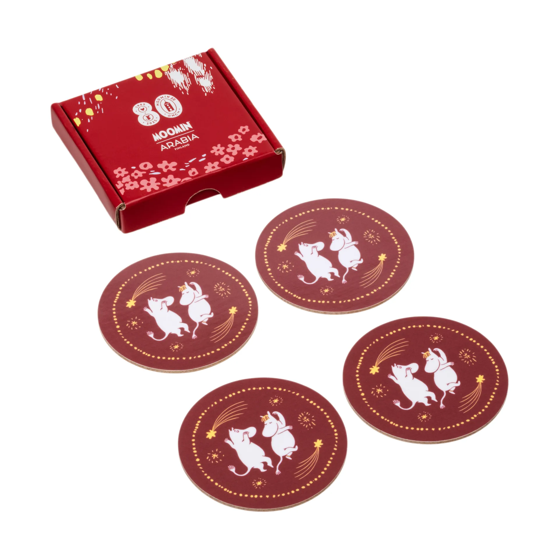 Festive Moments Moomin coaster set of 4, Ø9 cm Moomin Arabia