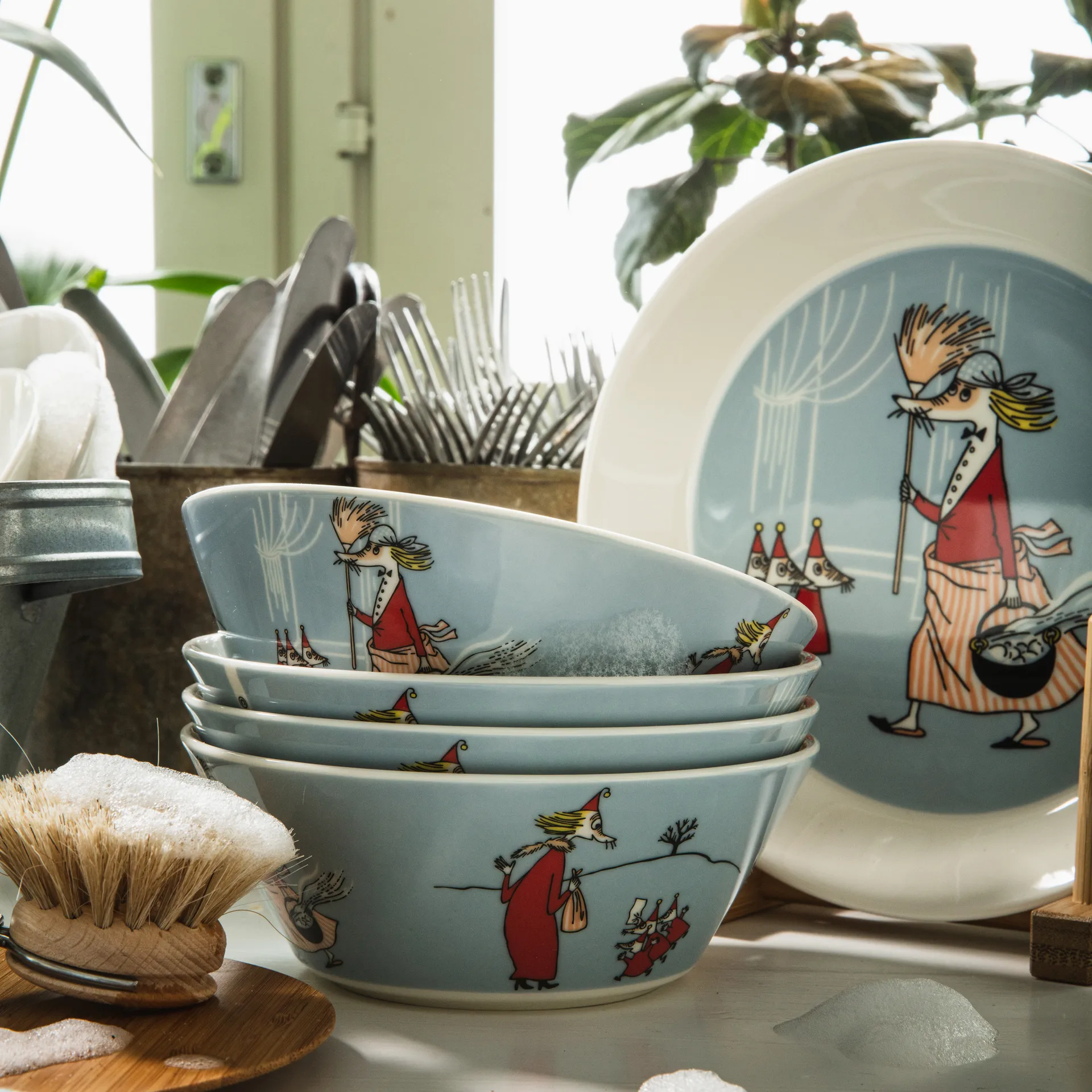 Fillyjonk Moomin bowl, grey arabia moomin,moomin arabia
