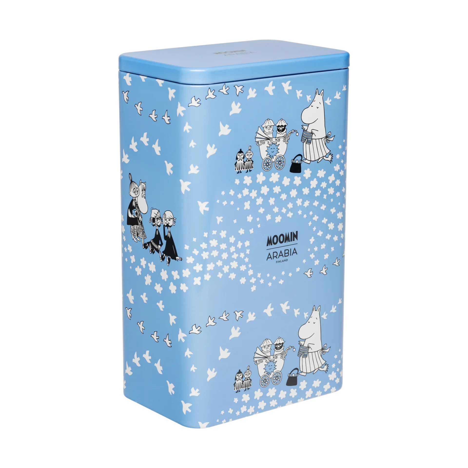 Fred Moomin coffee tin 11.2x7.8x19.2 cm, Blue Moomin Arabia