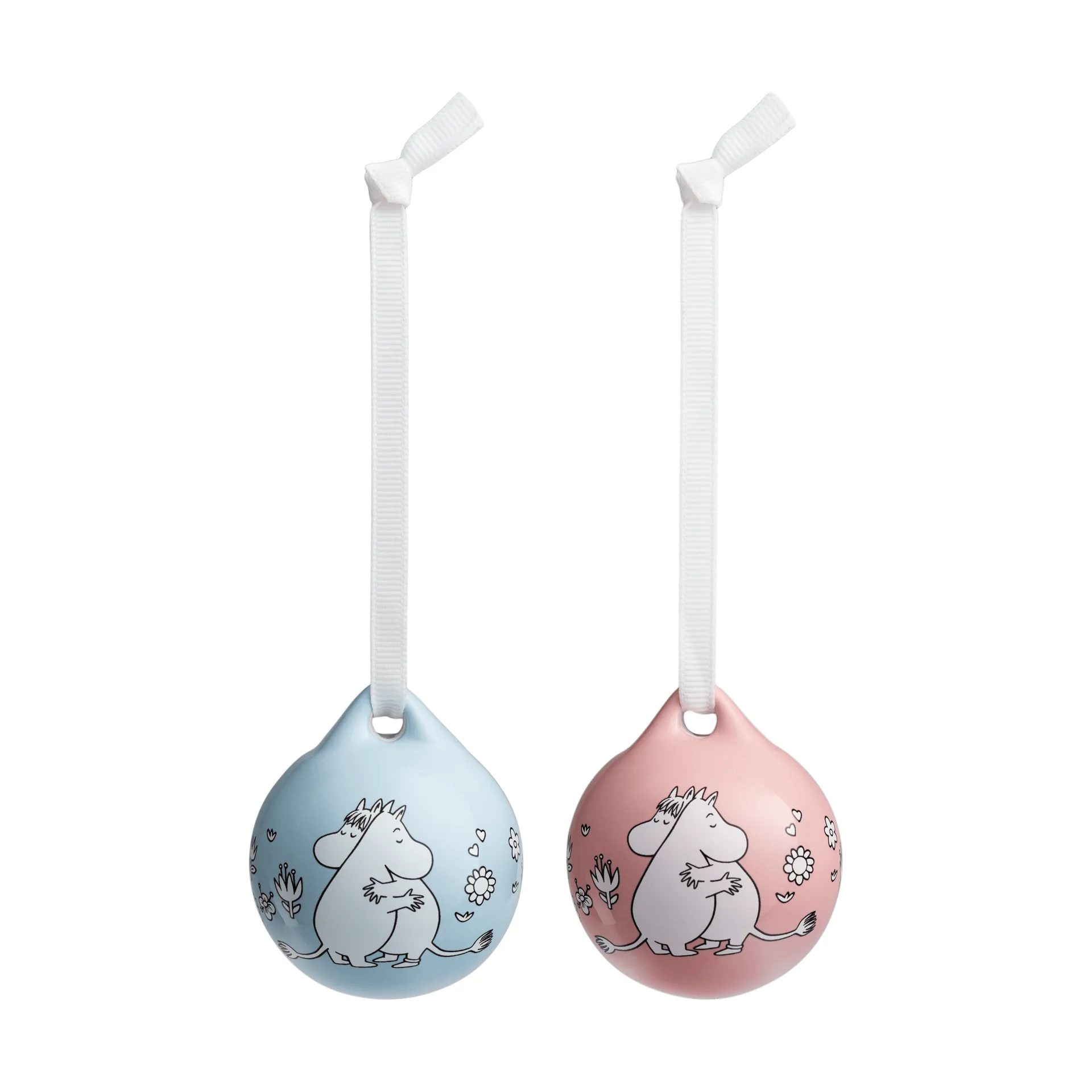 Kärlek Moomin Christmas bauble, Pink-blue, 5 cm, 2-pack Moomin Arabia