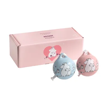 Kärlek Moomin Christmas bauble - Pink-blue, 5 cm, 2-pack - Moomin Arabia