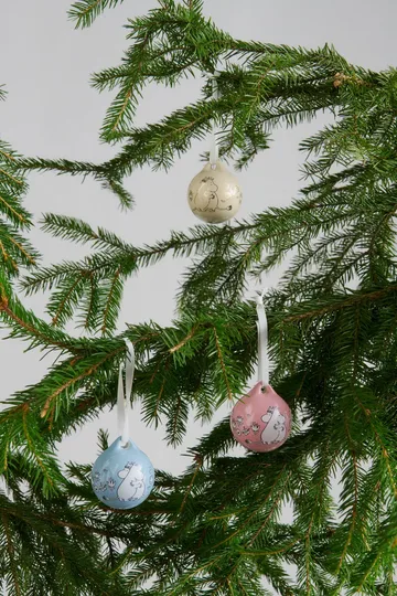 Kärlek Moomin Christmas bauble - Pink-blue, 5 cm, 2-pack - Moomin Arabia