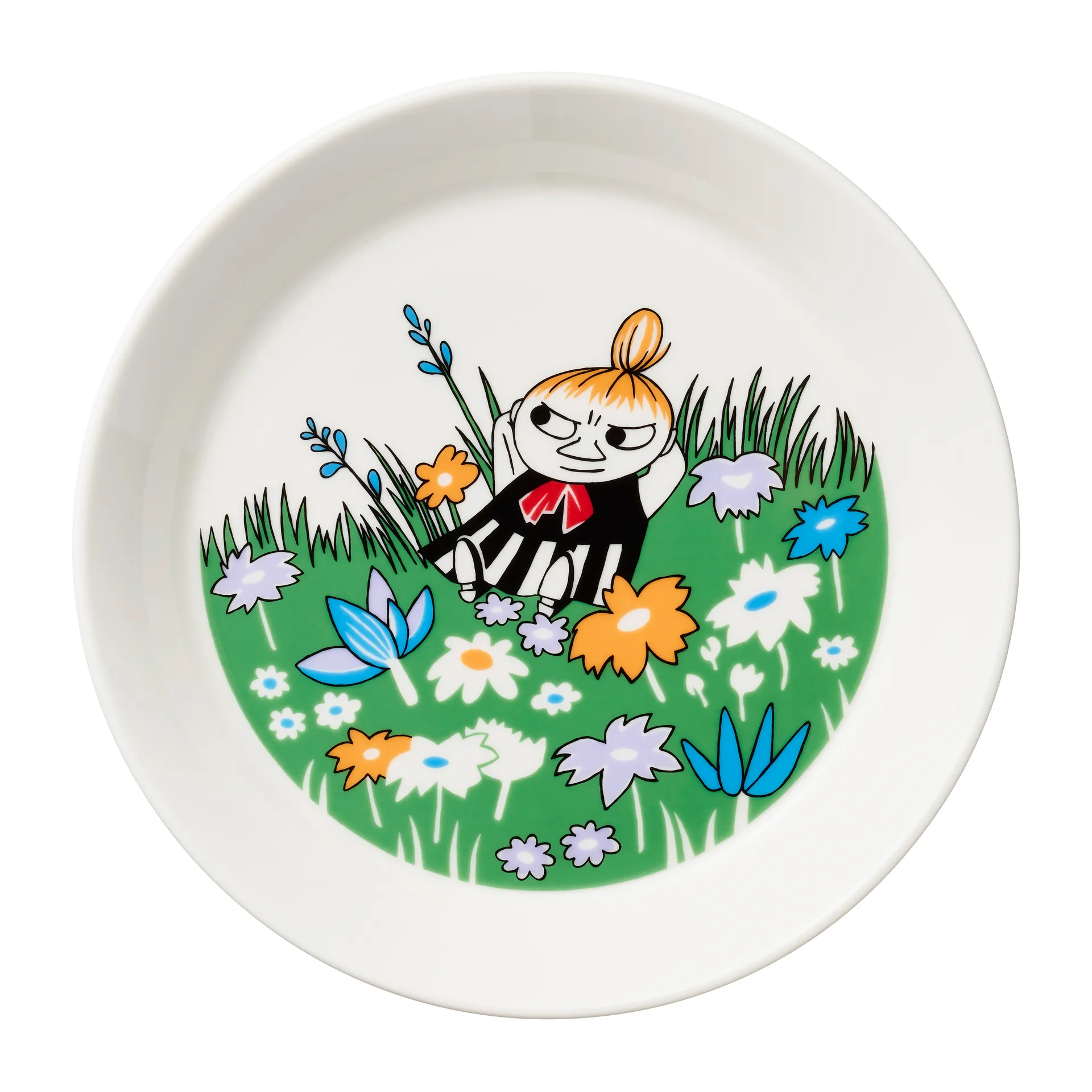 Little My and meadow Moomin plate, White-multi arabia moomin,moomin arabia