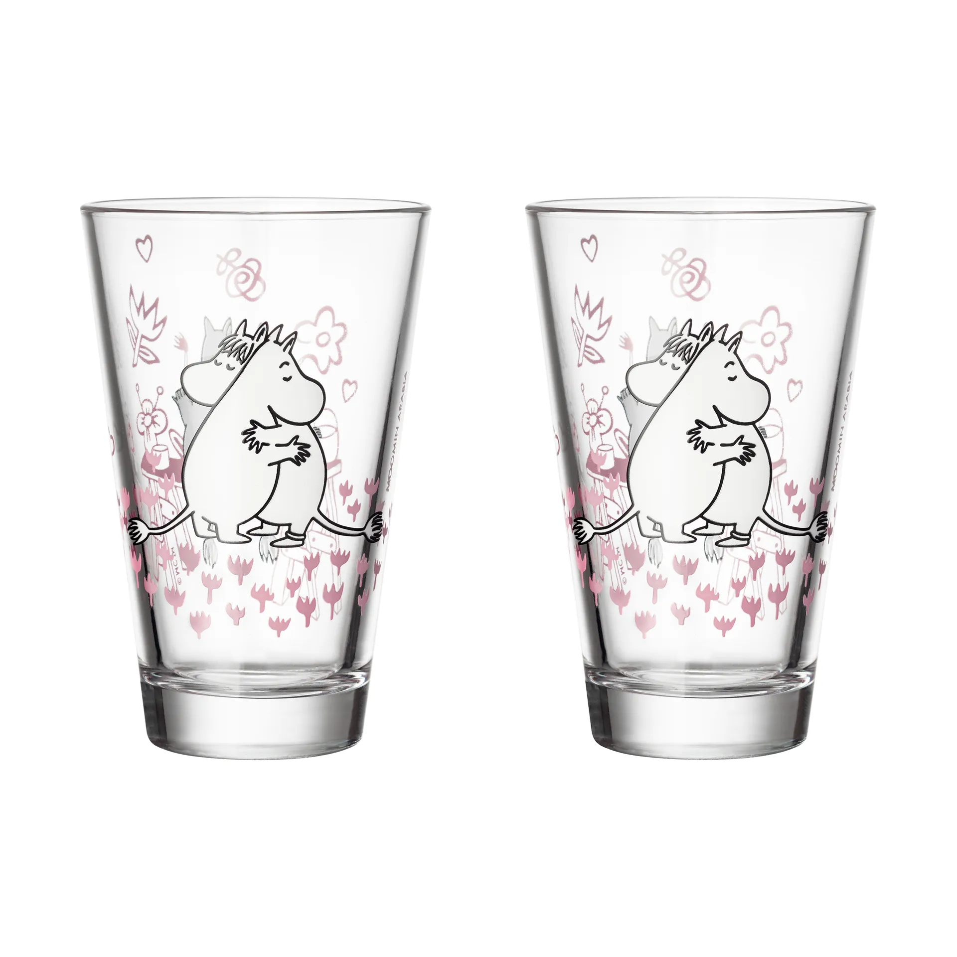 Love Moomin glass 2-pack, Clear Moomin Arabia