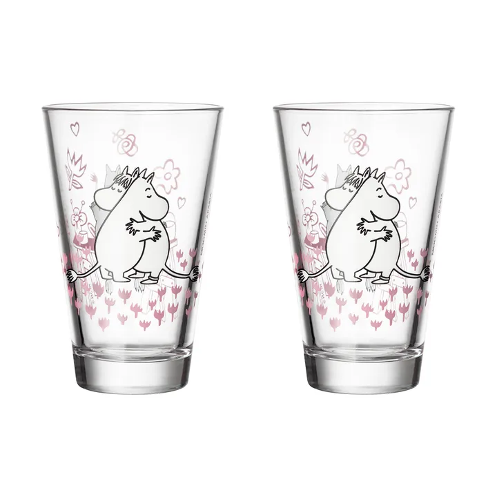 Love Moomin glass 2-pack - Clear - Moomin Arabia