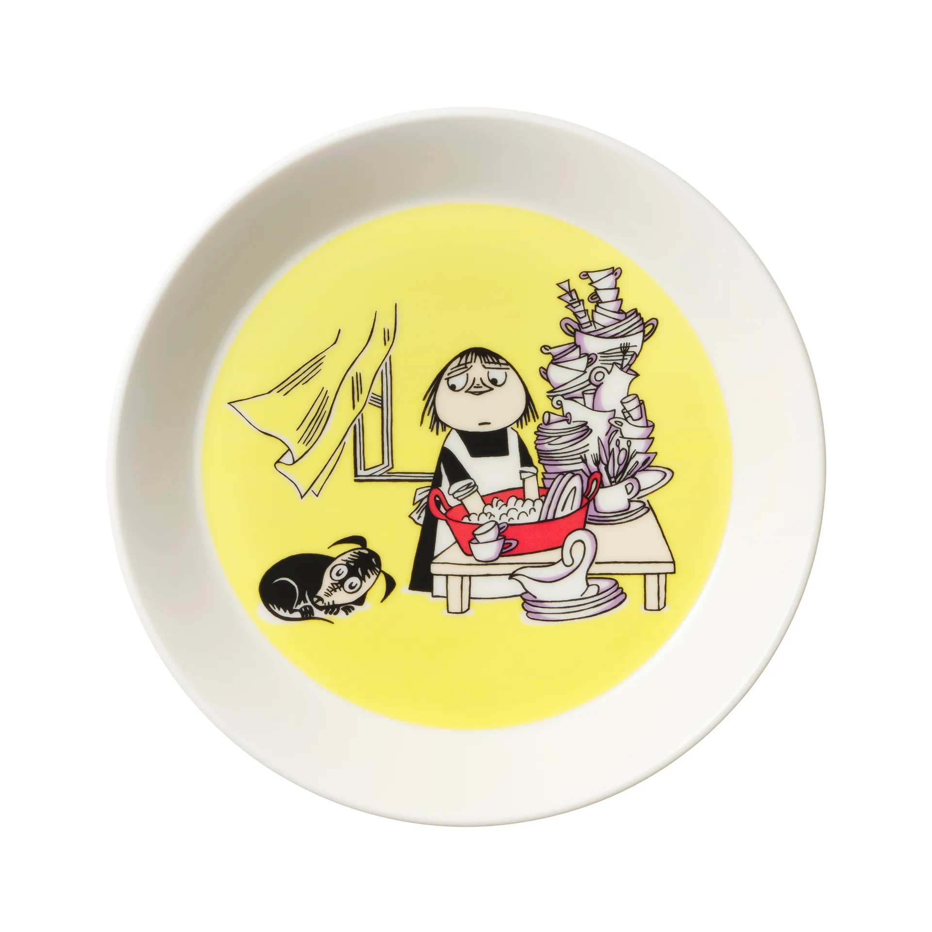 Misabel yellow Moomin plate, yellow arabia moomin,moomin arabia