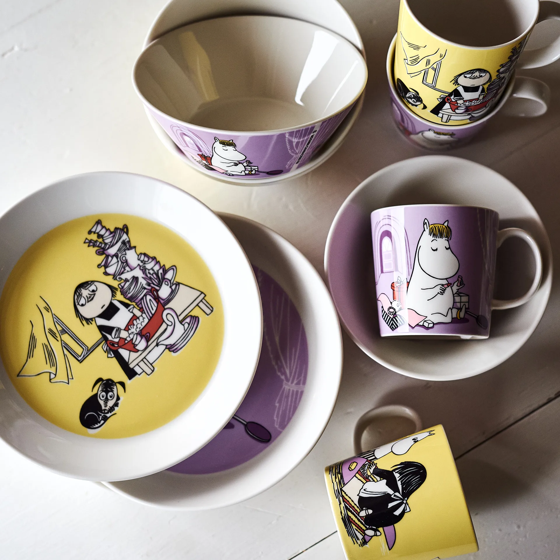 Misabel yellow Moomin plate, yellow arabia moomin,moomin arabia