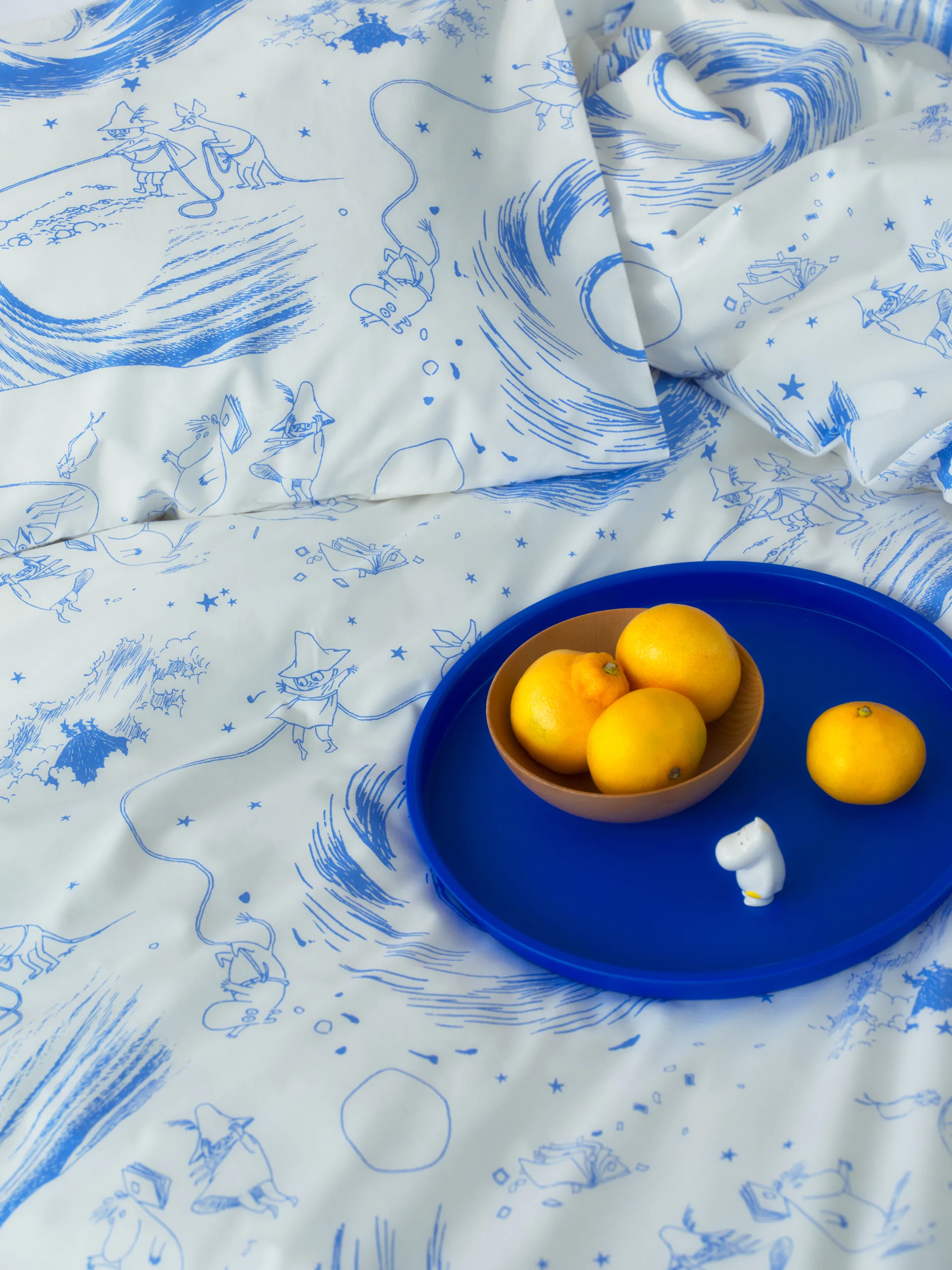 Moomin bedding set 240x210 cm, Comet Blue-White arabia moomin,moomin arabia