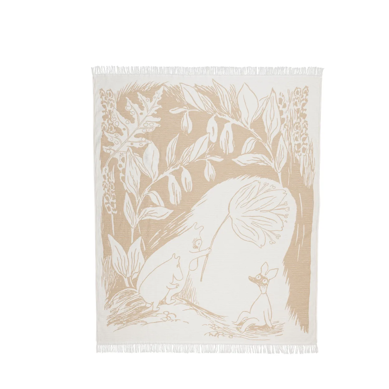 Moomin Arabia Moomin cotton throw 130x170 cm Beige | Scandinavian Design | Wool blankets & throws | Multi