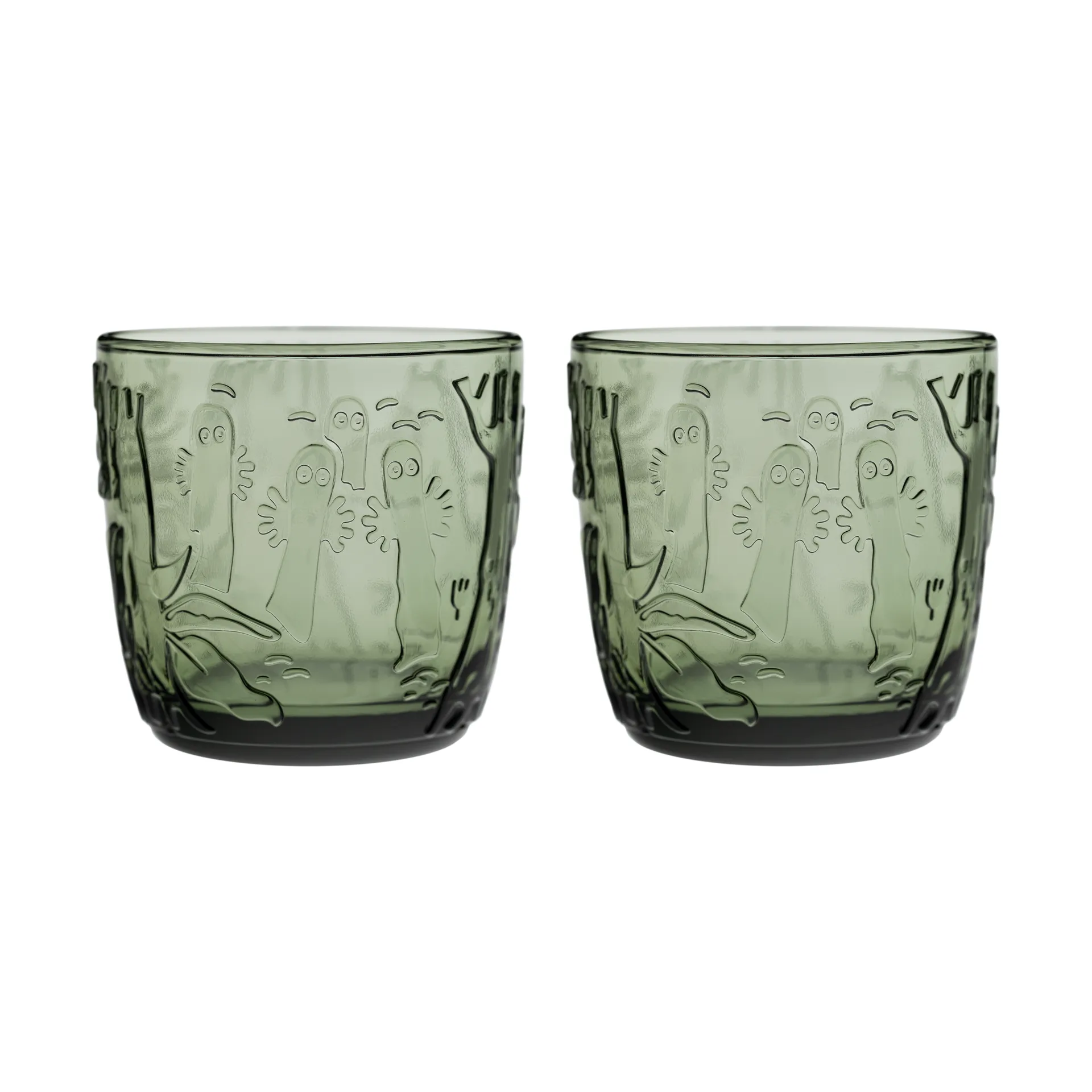 Moomin drinking glass 28 cl 2-pack, Pine green arabia moomin,moomin arabia