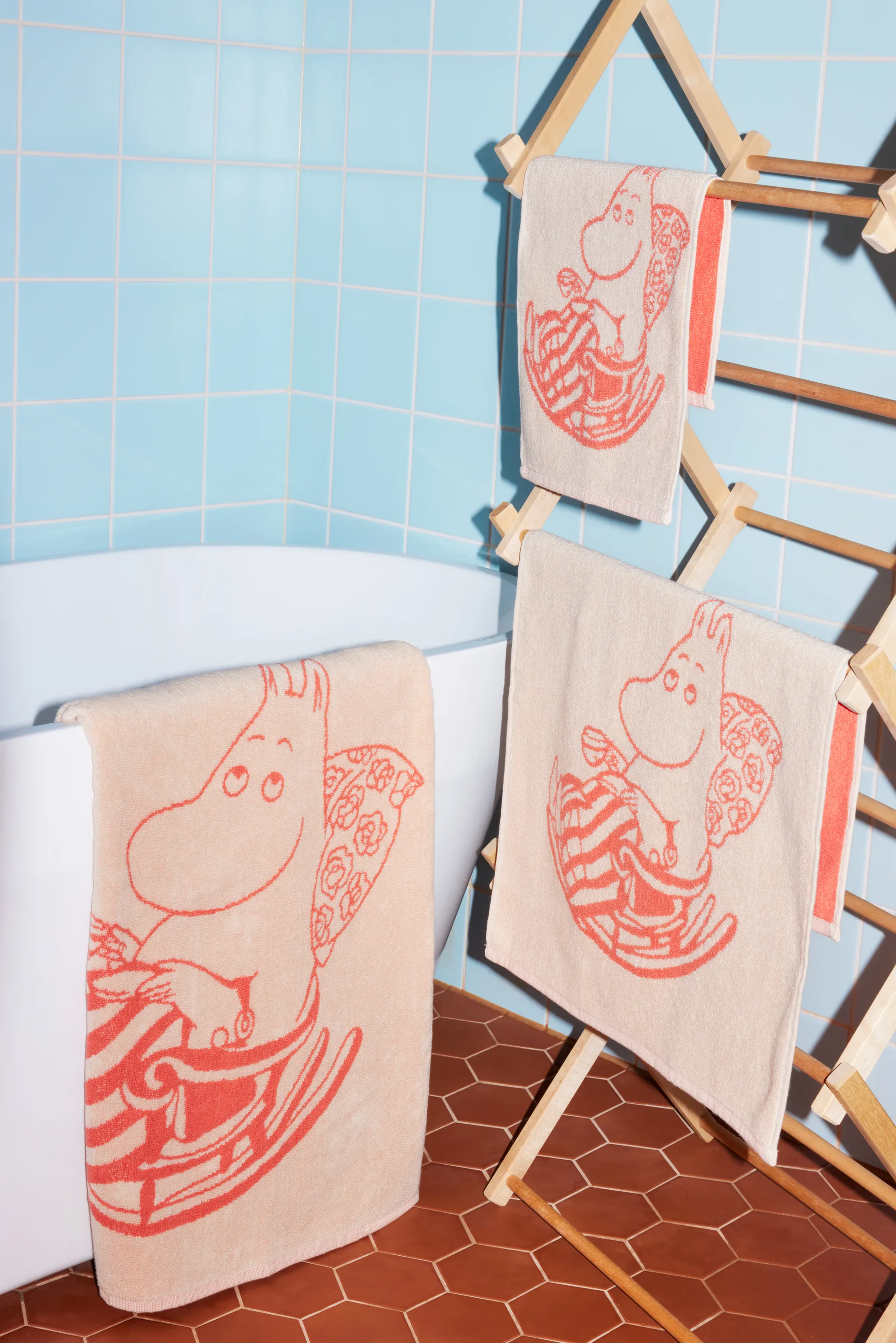 Moomin hand towel 50x70 cm, Moominmamma peach arabia moomin,moomin arabia