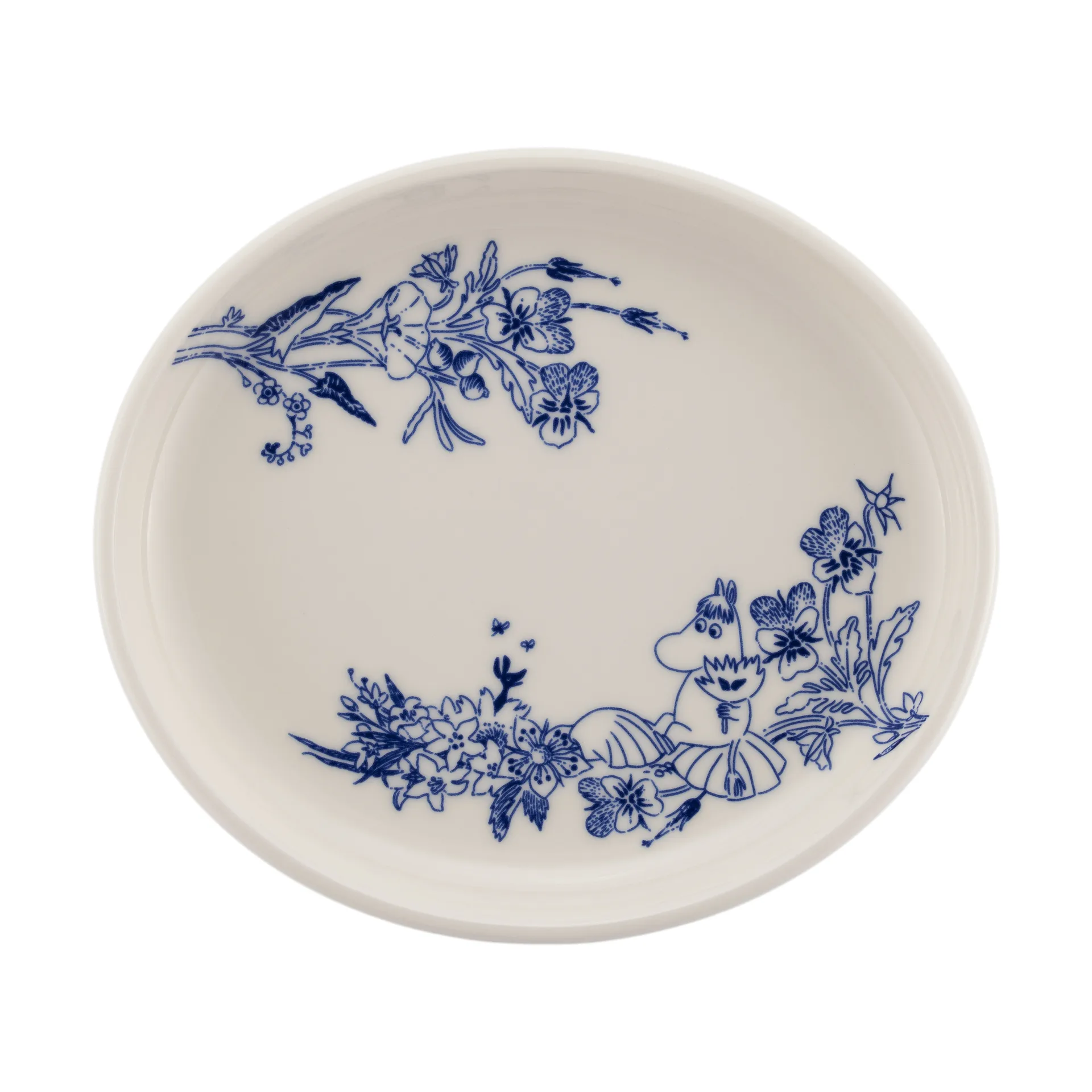 Moomin Haru oval plate 16 cm, Blue-white arabia moomin,moomin arabia