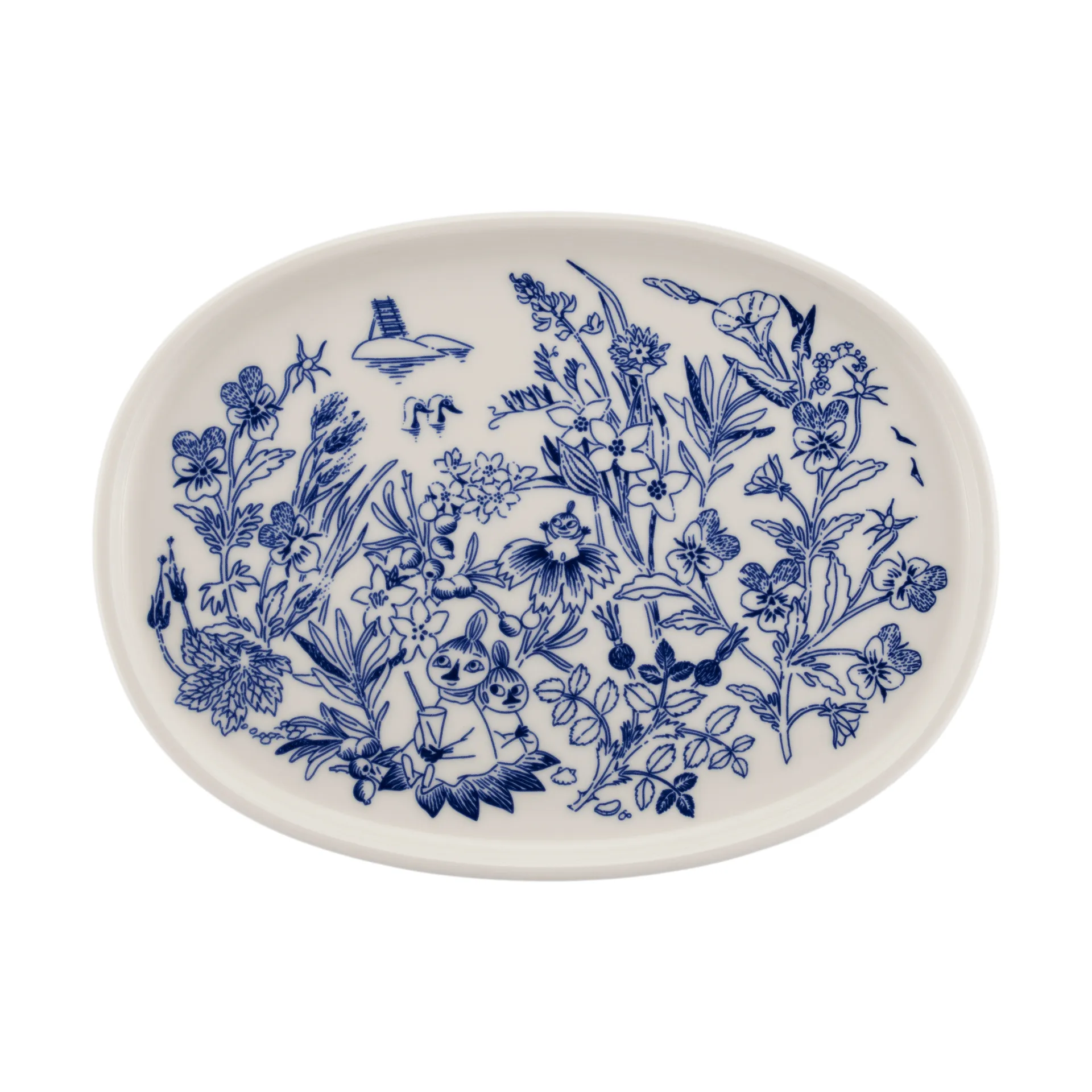 Moomin Haru serving plate 17 cm, Blue-white arabia moomin,moomin arabia