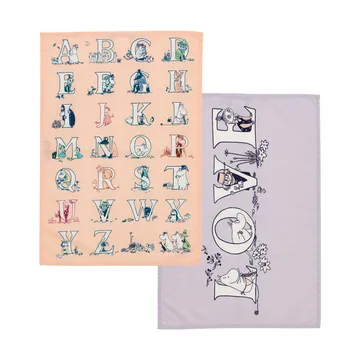 Moomin kitchen towel 50x70 cm 2 pieces - Alphabet - Moomin Arabia