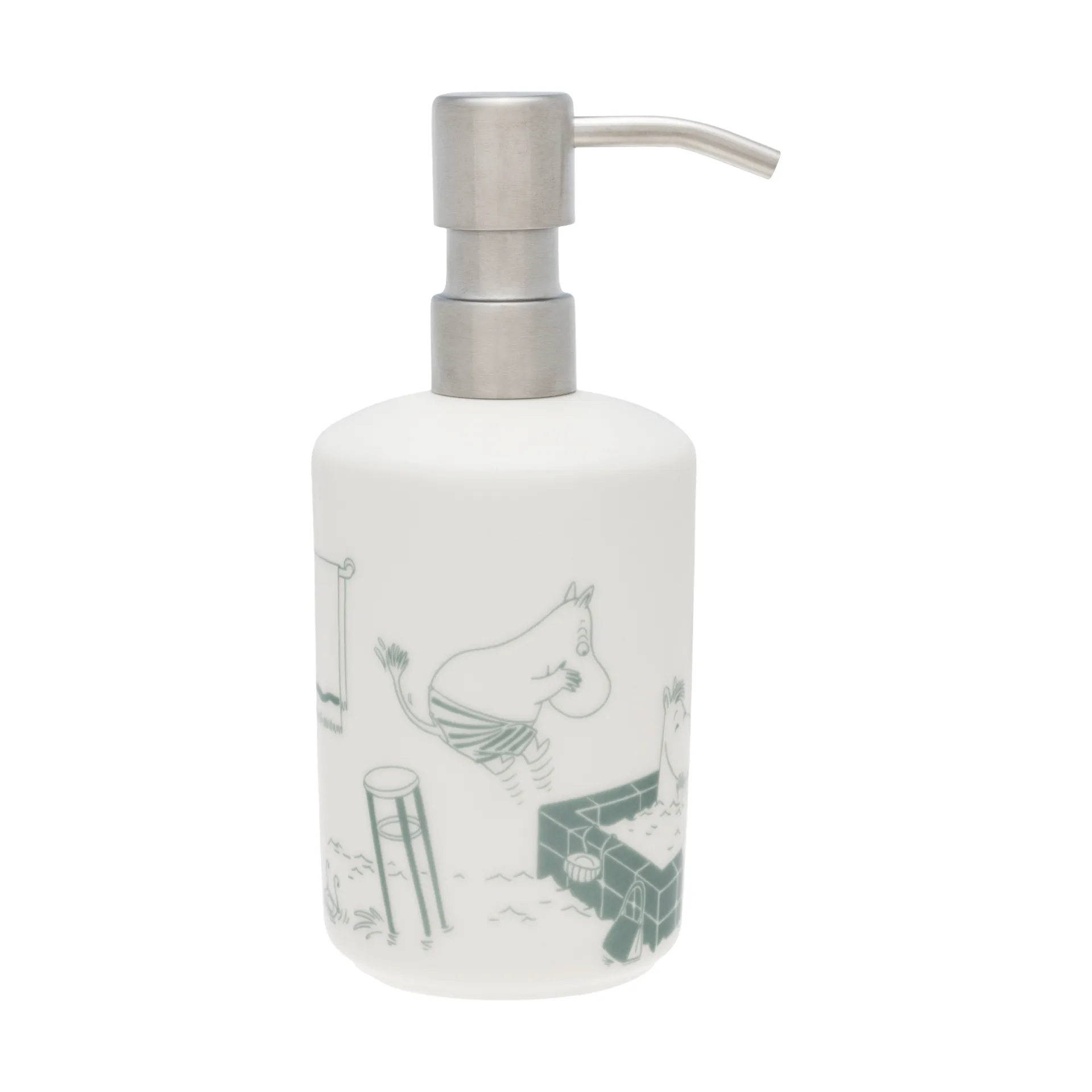 Moomin soap dispenser, Bath time green-white arabia moomin,moomin arabia
