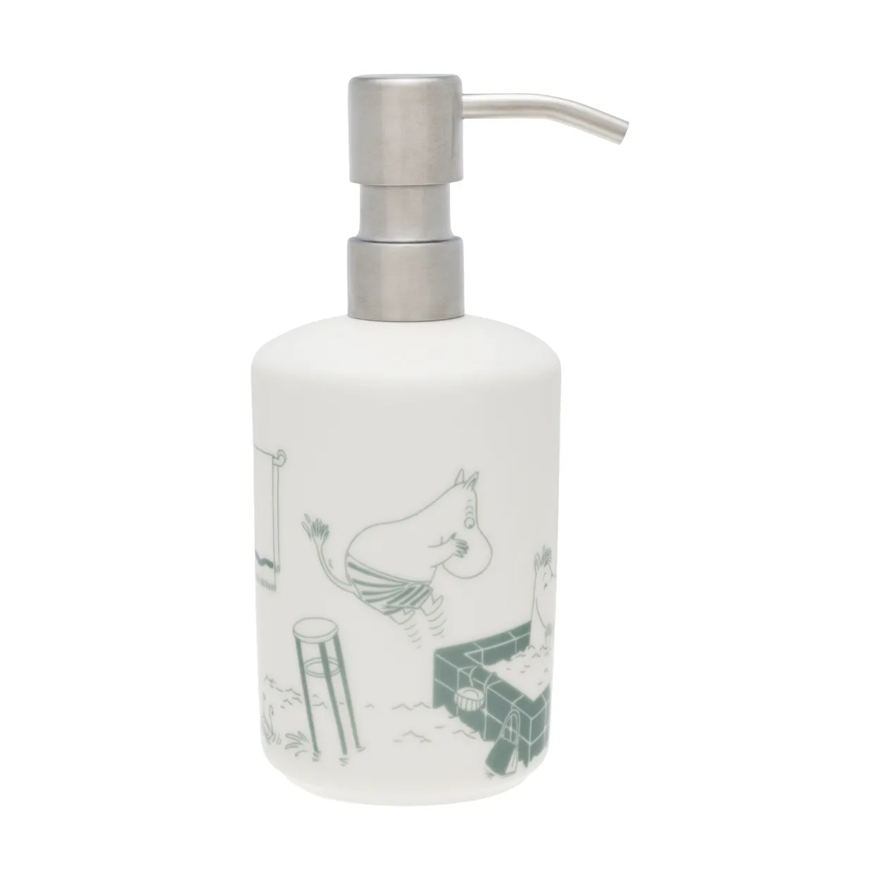 Moomin Arabia Moomin soap Bath time green-white | Scandinavian Design | Soap dispensers & dishes | Green