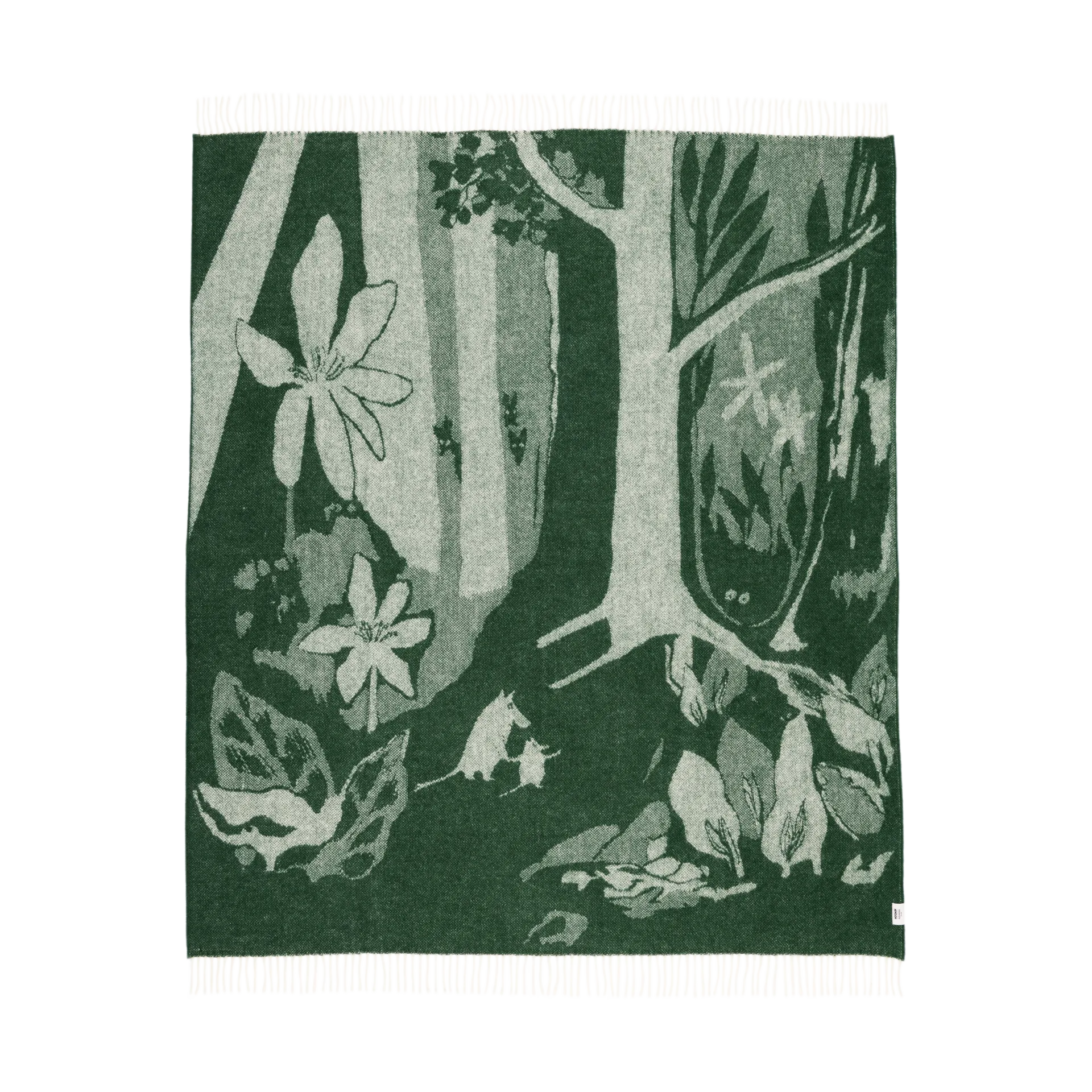 Moomin wool throw 130x170 cm, Green Moomin Arabia