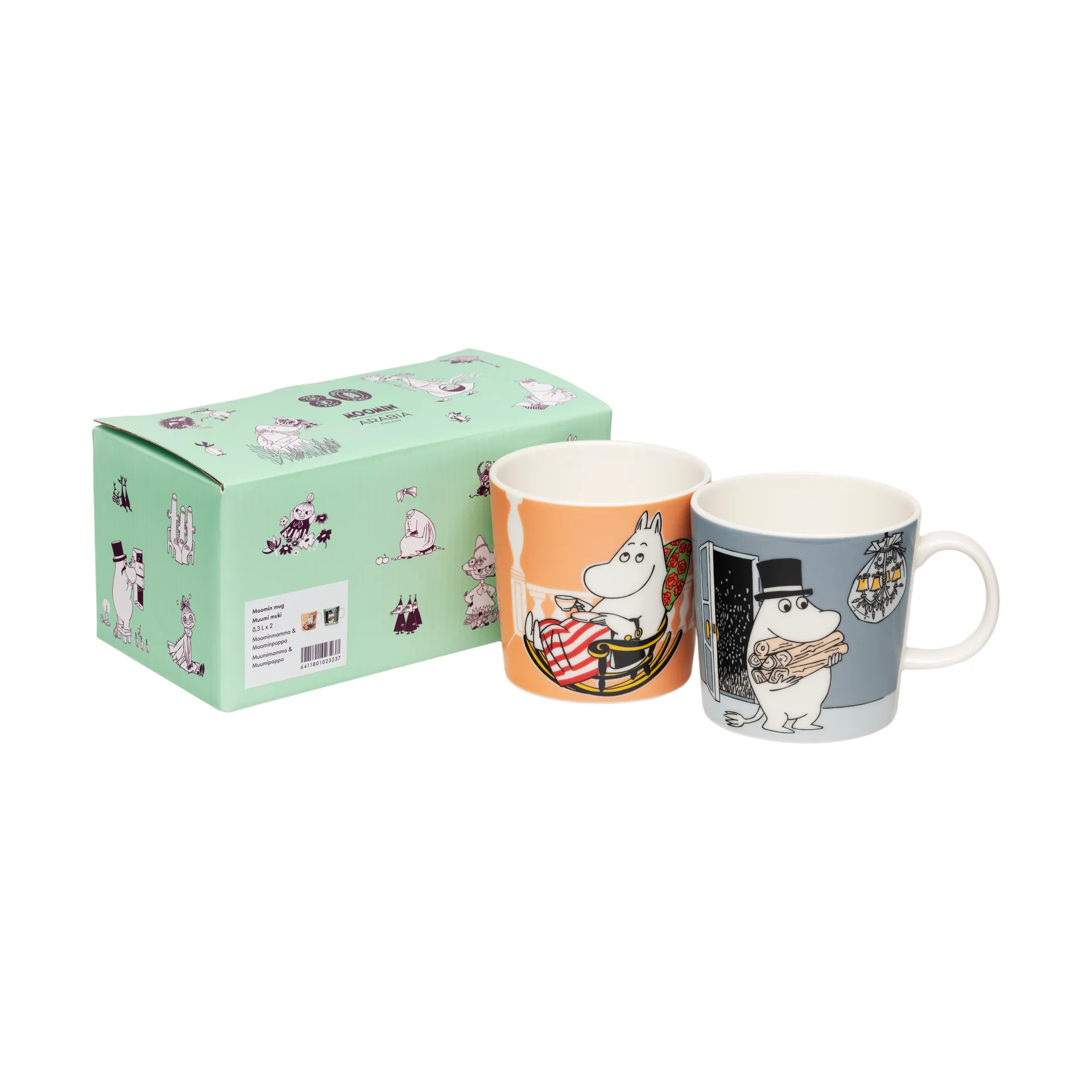 Moominmamma & Moominpappa Moomin mug set of 2, 30 cl arabia moomin,moomin arabia