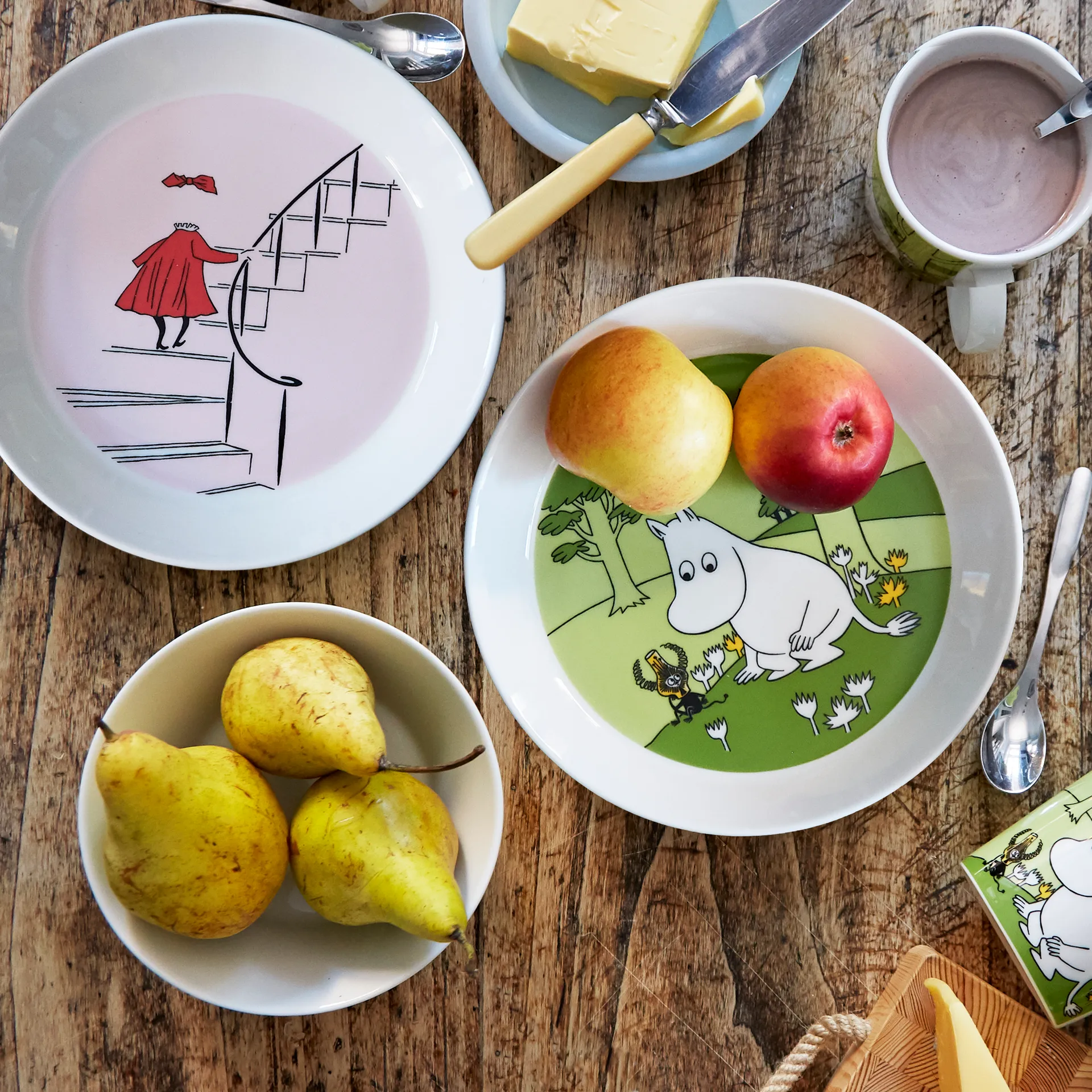 Moomintroll plate, grass green arabia moomin,moomin arabia