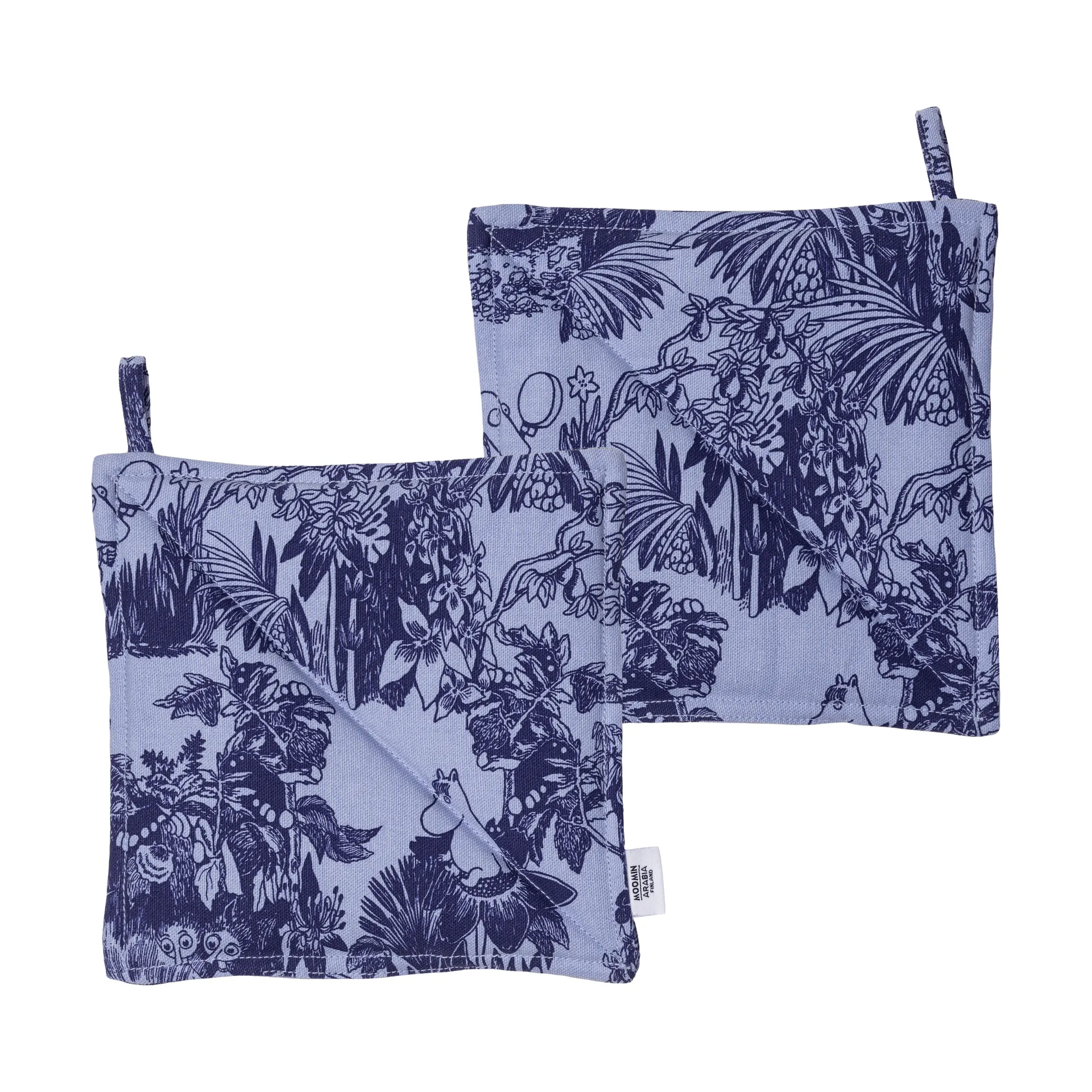 Mystic Forest Moomin pot holders, Blue, 22x22 cm, 2-pack Moomin Arabia