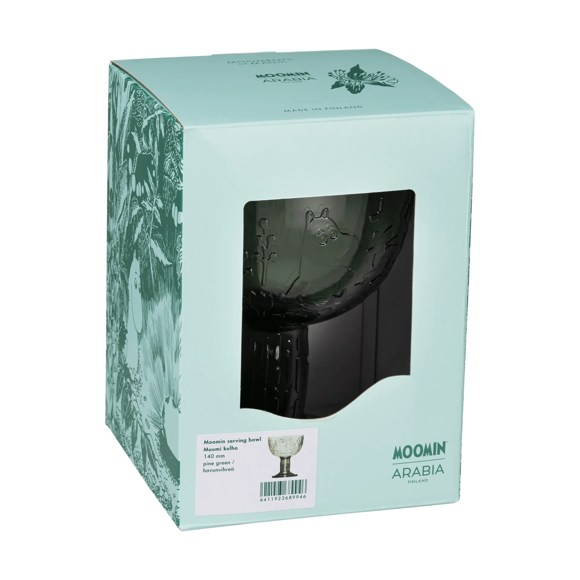 Mystikens skog Mumin bowl, Pine green, Ø14 cm Moomin Arabia