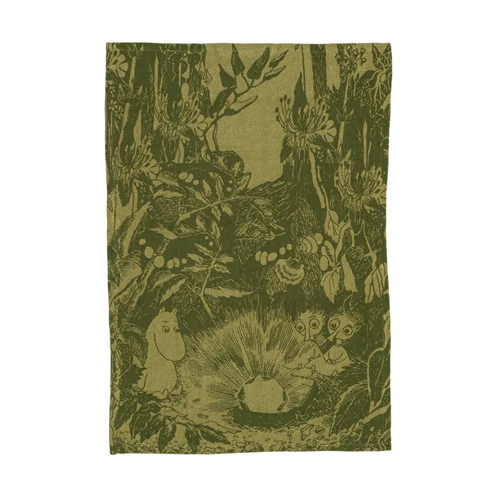 Mystikens skog Mumin kitchen towel - Green, 45x65 cm - Moomin Arabia