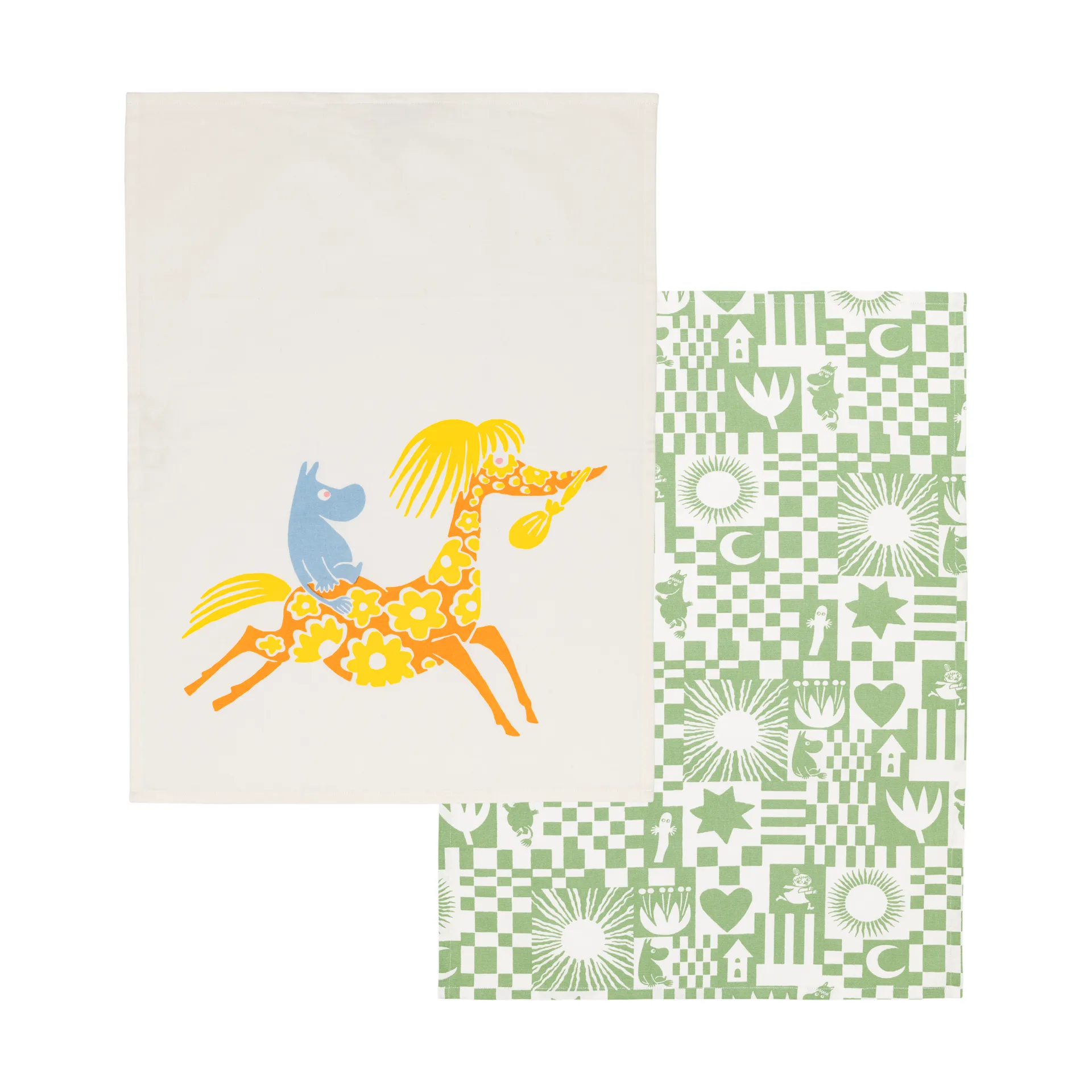 Party Moomin kitchen towel 50x70 cm 2 pieces, Green arabia moomin,moomin arabia