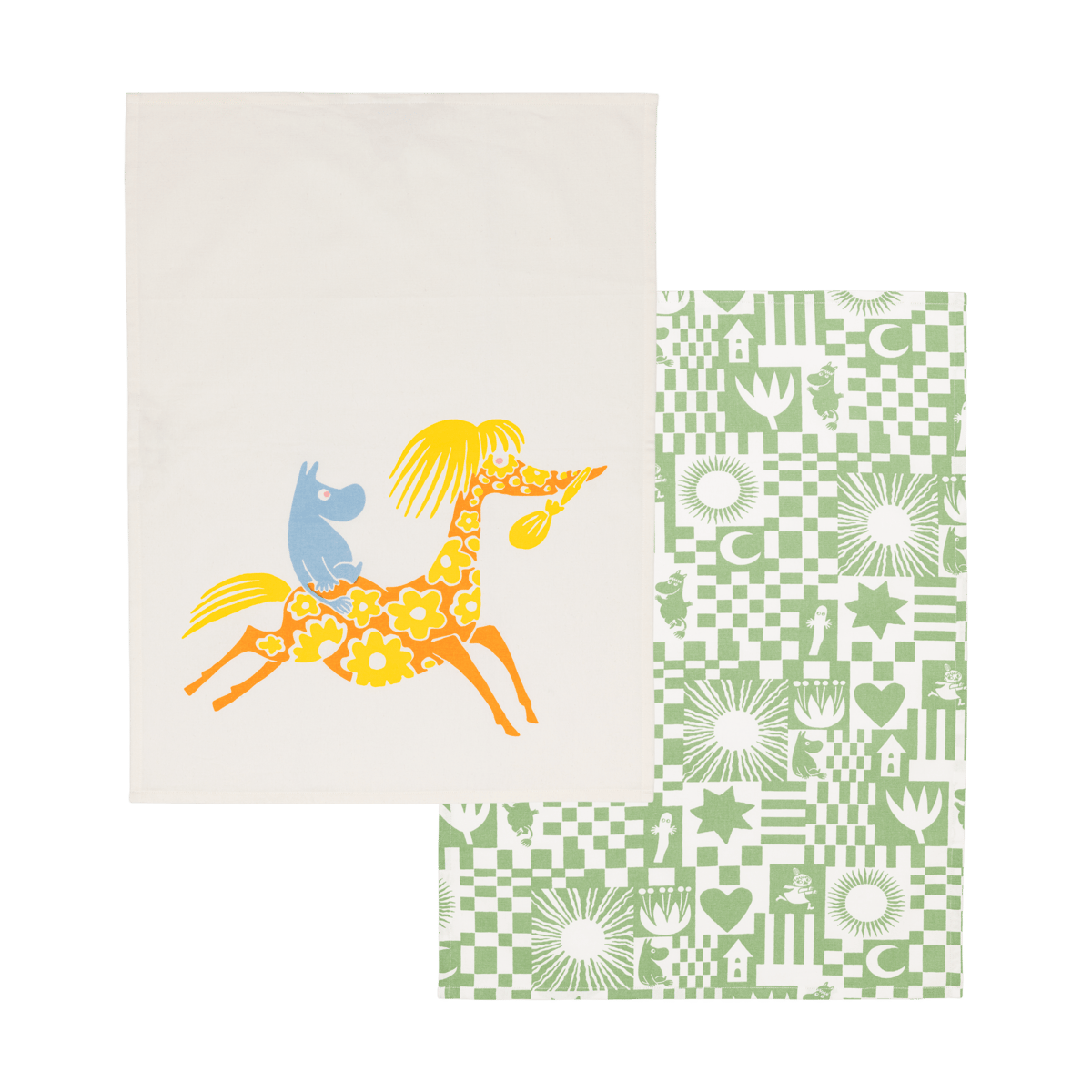 Moomin Arabia Party Moomin kitchen towel 50x70 cm 2 pieces Green