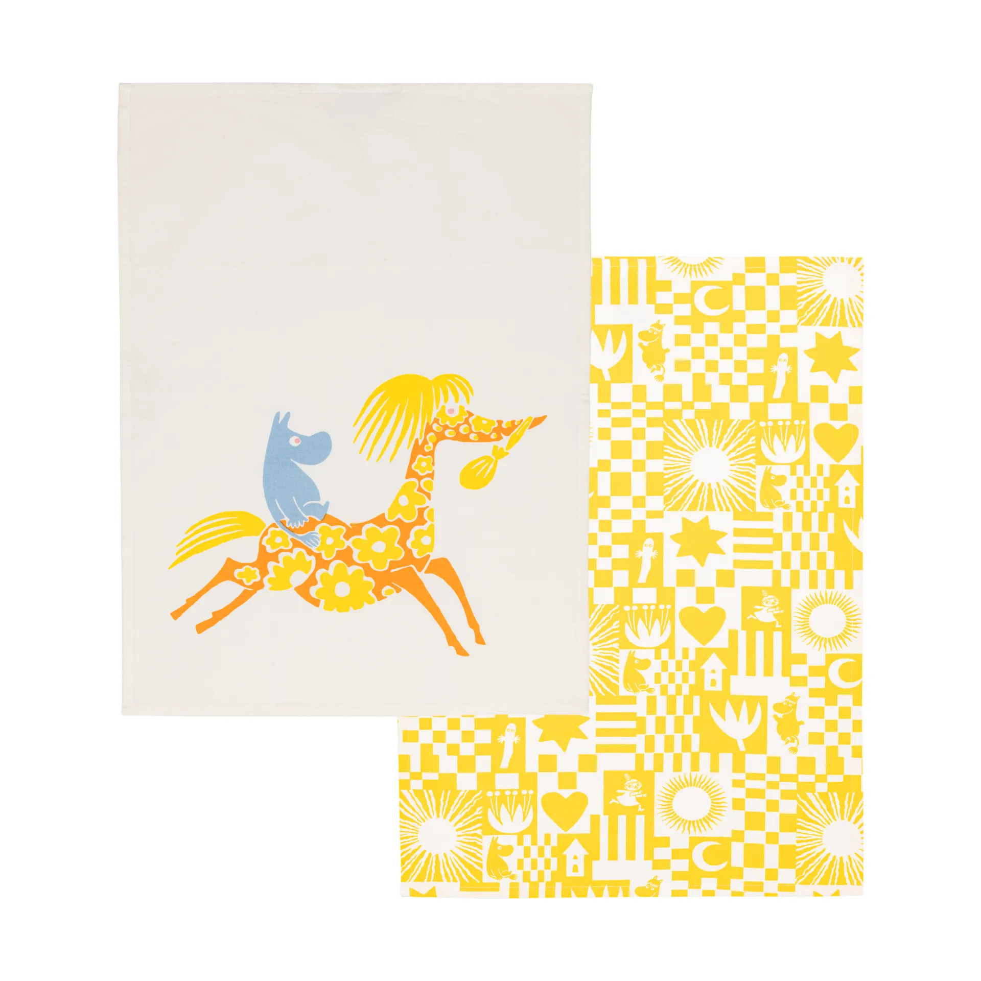 Party Moomin kitchen towel 50x70 cm 2 pieces, Yellow arabia moomin,moomin arabia