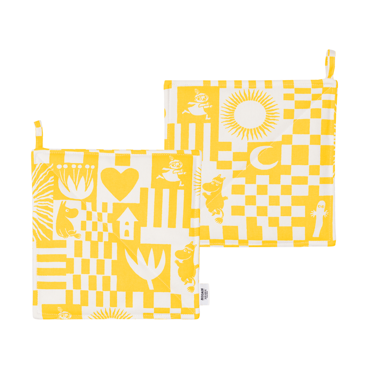 Moomin Arabia Party Moomin pot holder 22x22 cm 2-pack Yellow