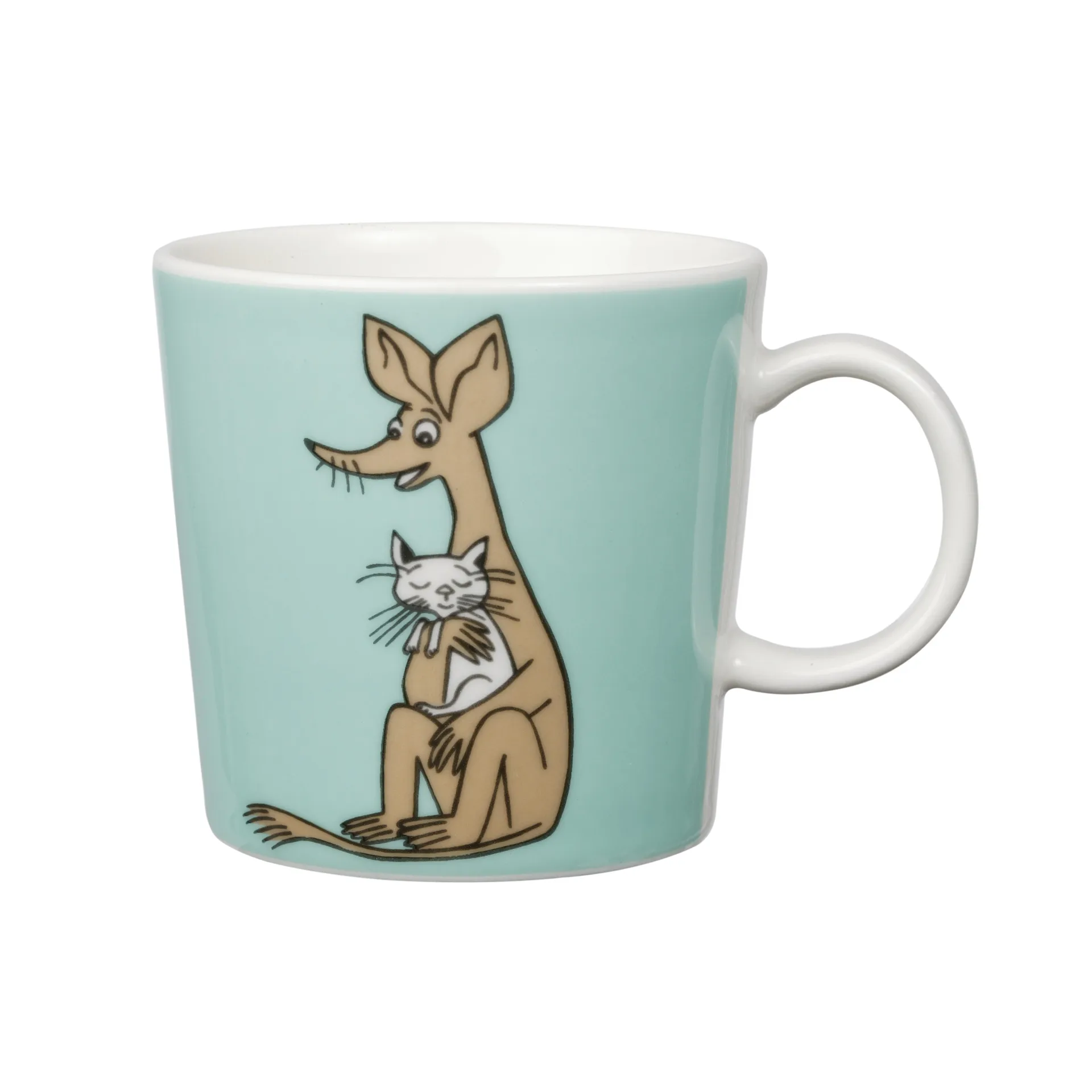 Sniff Moomin mug, turquoise arabia moomin,moomin arabia