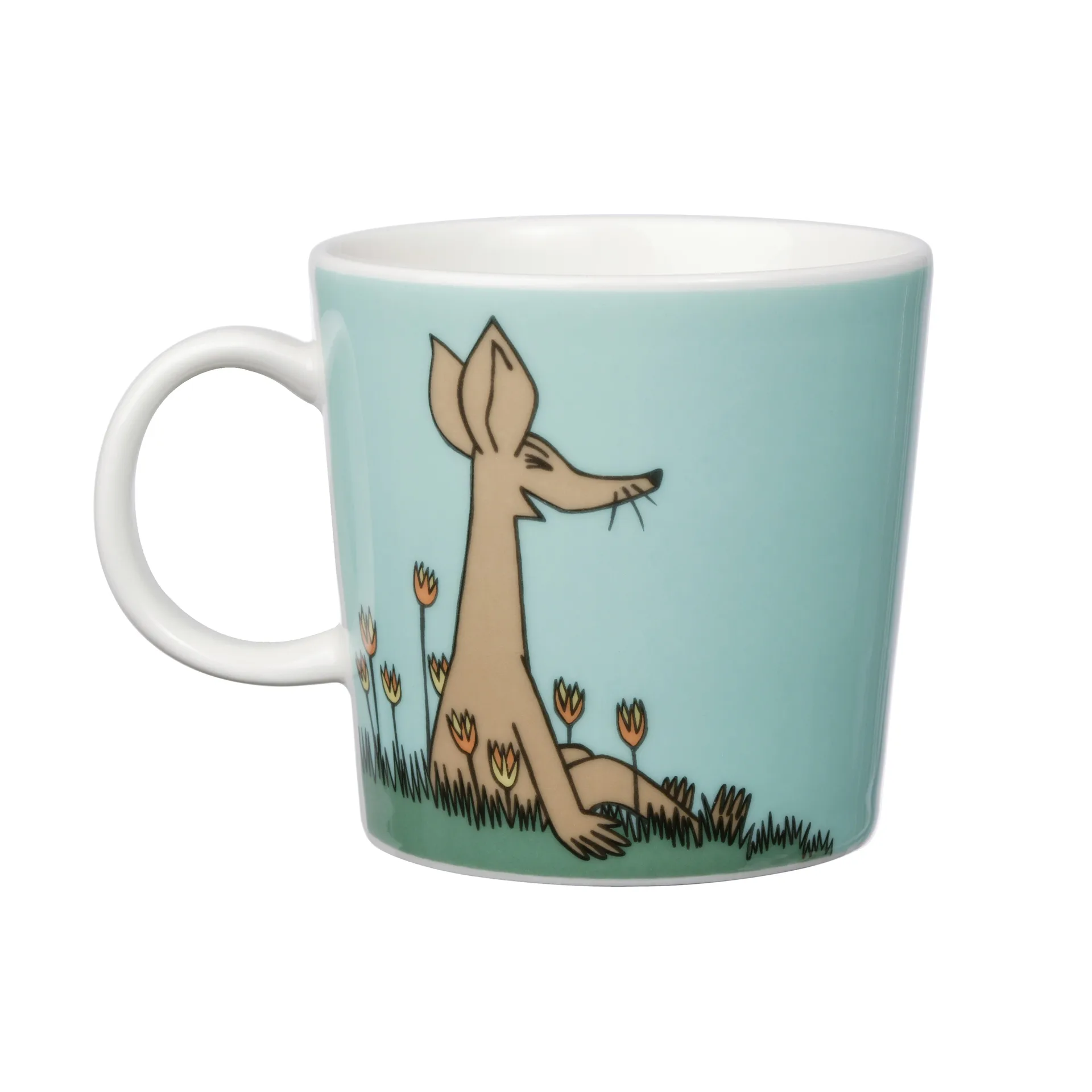 Sniff Moomin mug, turquoise arabia moomin,moomin arabia