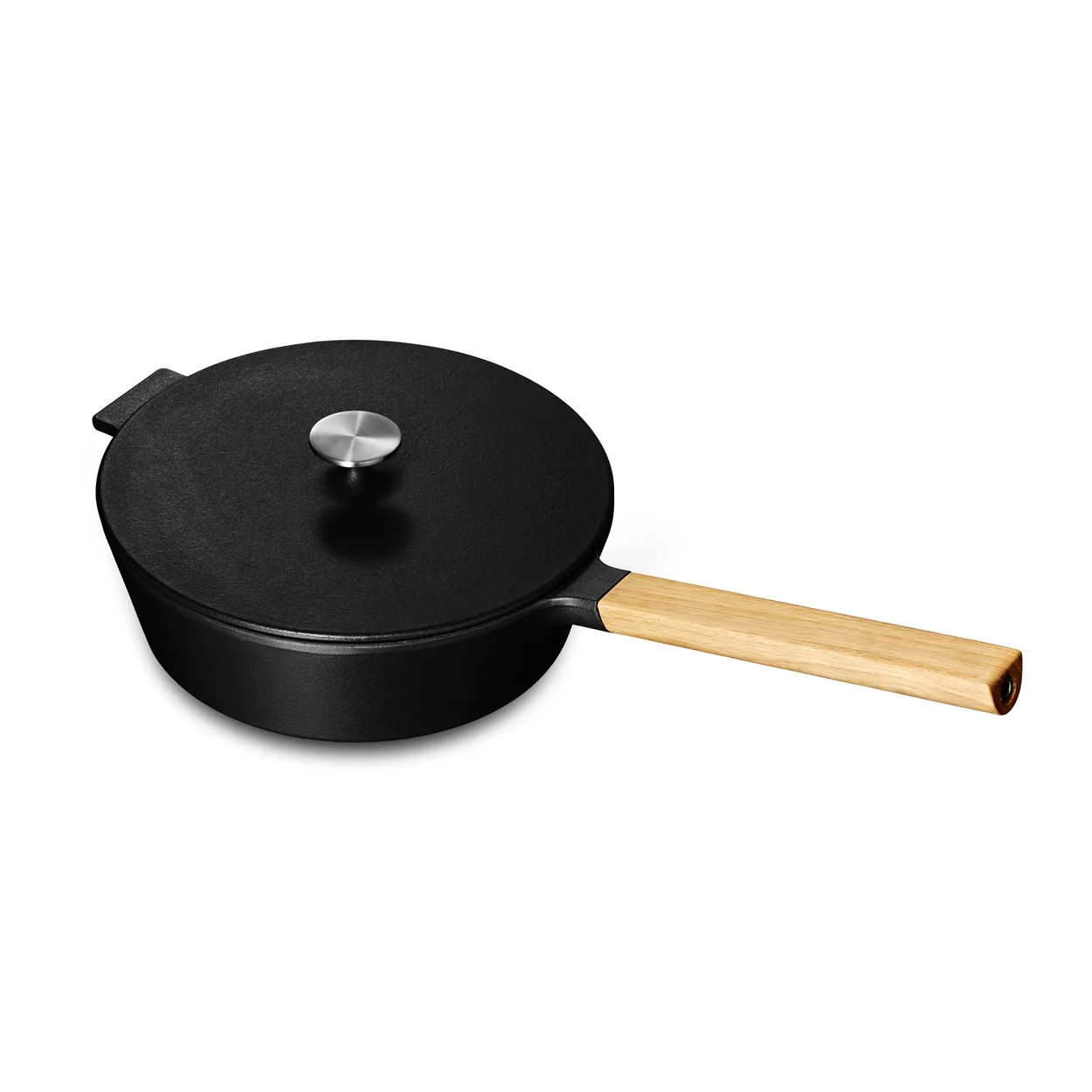 Morso NAC saucepan with lid 2.2 l Cast iron-oak | Scandinavian Design | Saucier & sauté pans | Black