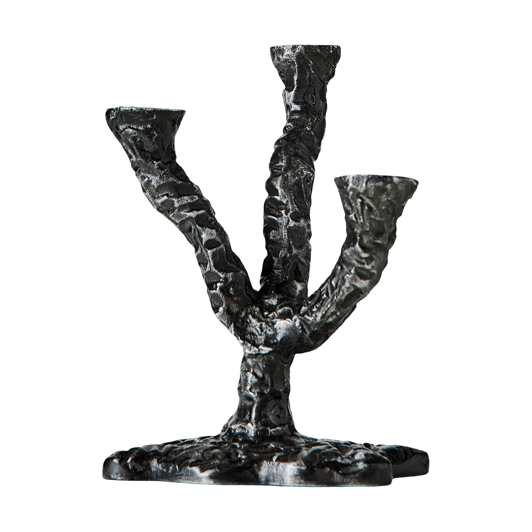 MUUBS Ava candle sticks 22 cm Antique grey | Scandinavian Design | Candle holders | Silver-coloured