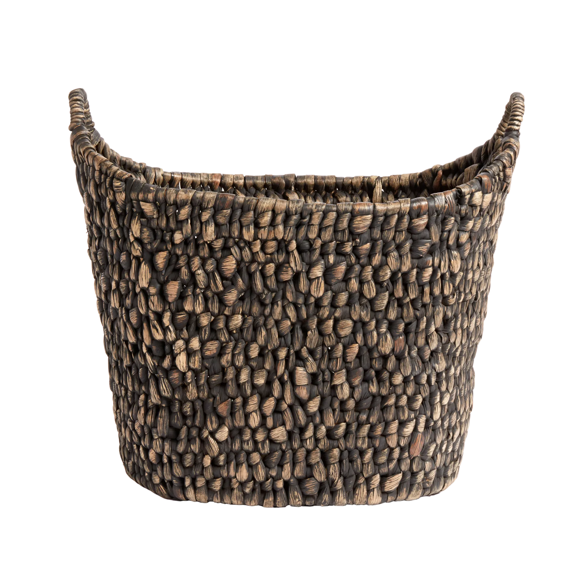 Basha basket Ø42 cm, Water hyacinth-black MUUBS