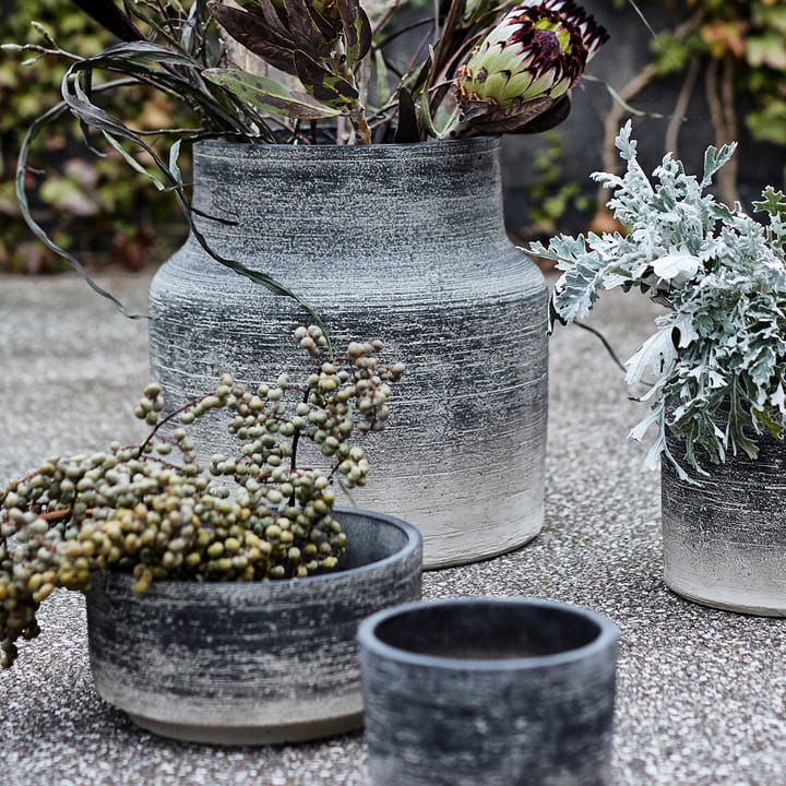 Kanji flower pot Ø 22 cm - Grey - MUUBS