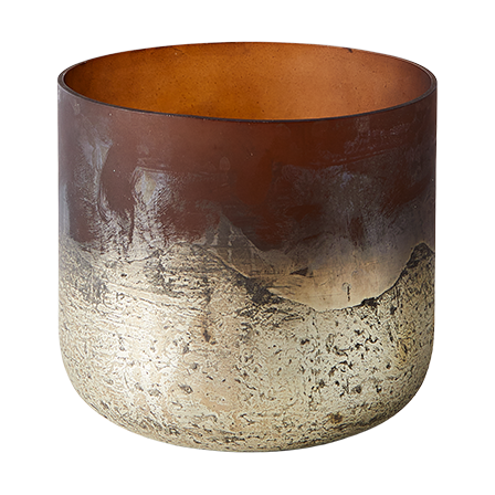MUUBS Lana vase Ø14x14 cm Brown-gold | Scandinavian Design | Vases | Brown